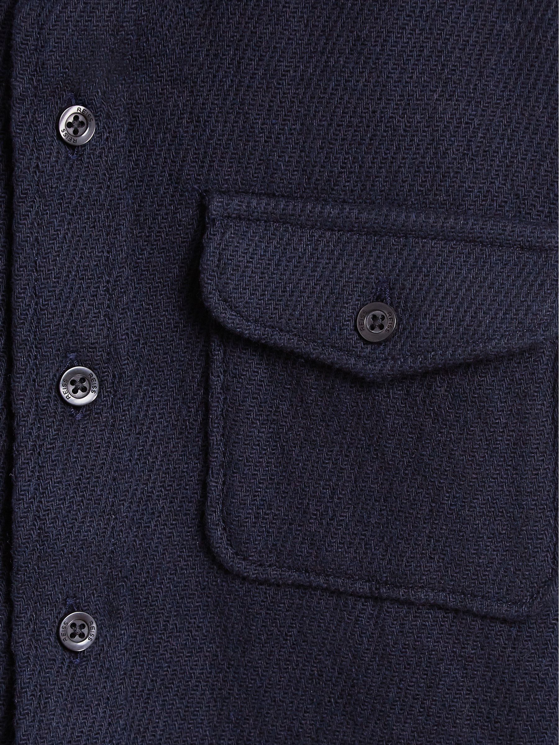 Casual Twill Overshirt in Navy - Image 6 of 6