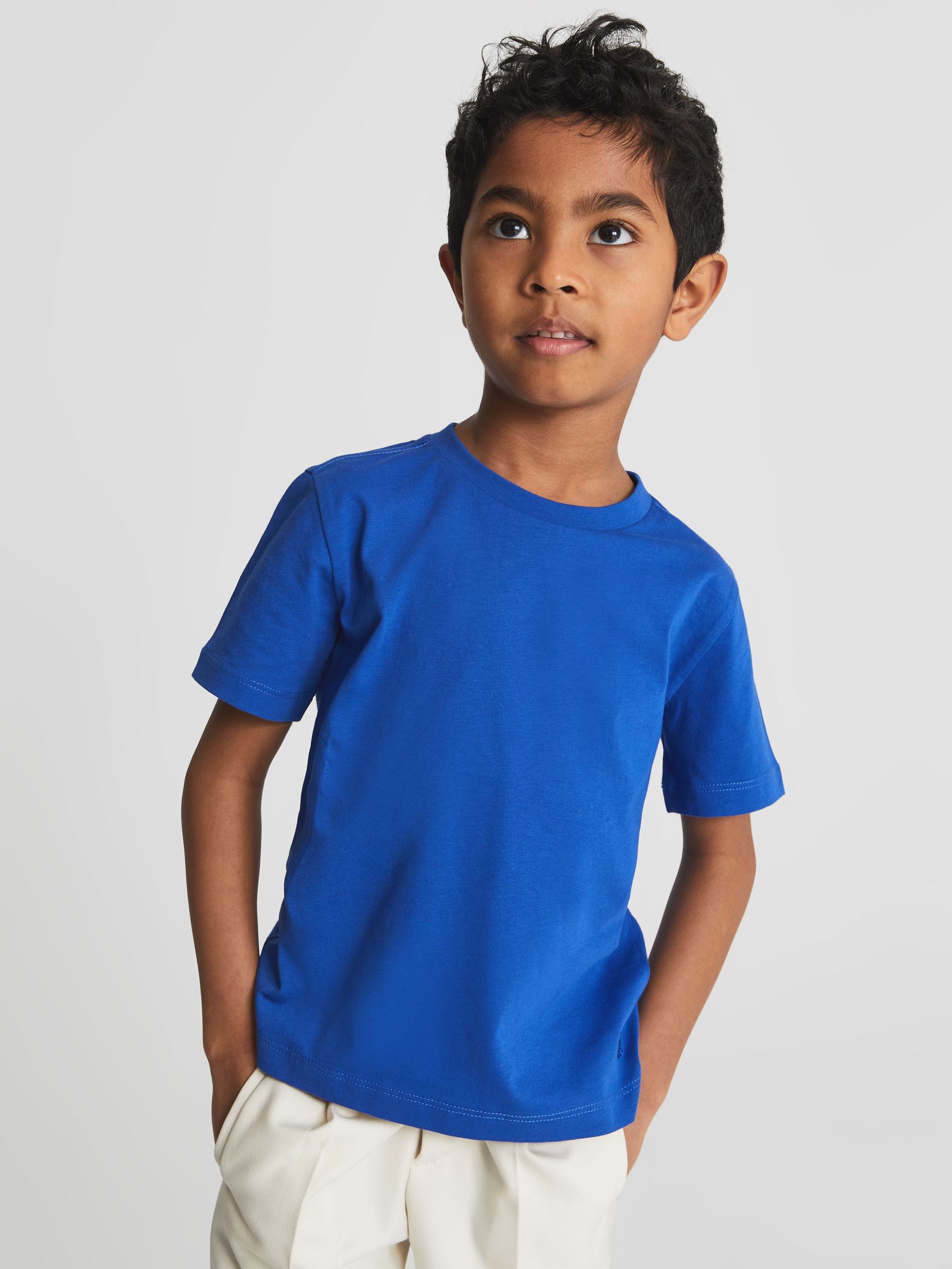 Crew Neck T-shirt in Bright Blue - Image 1 of 5