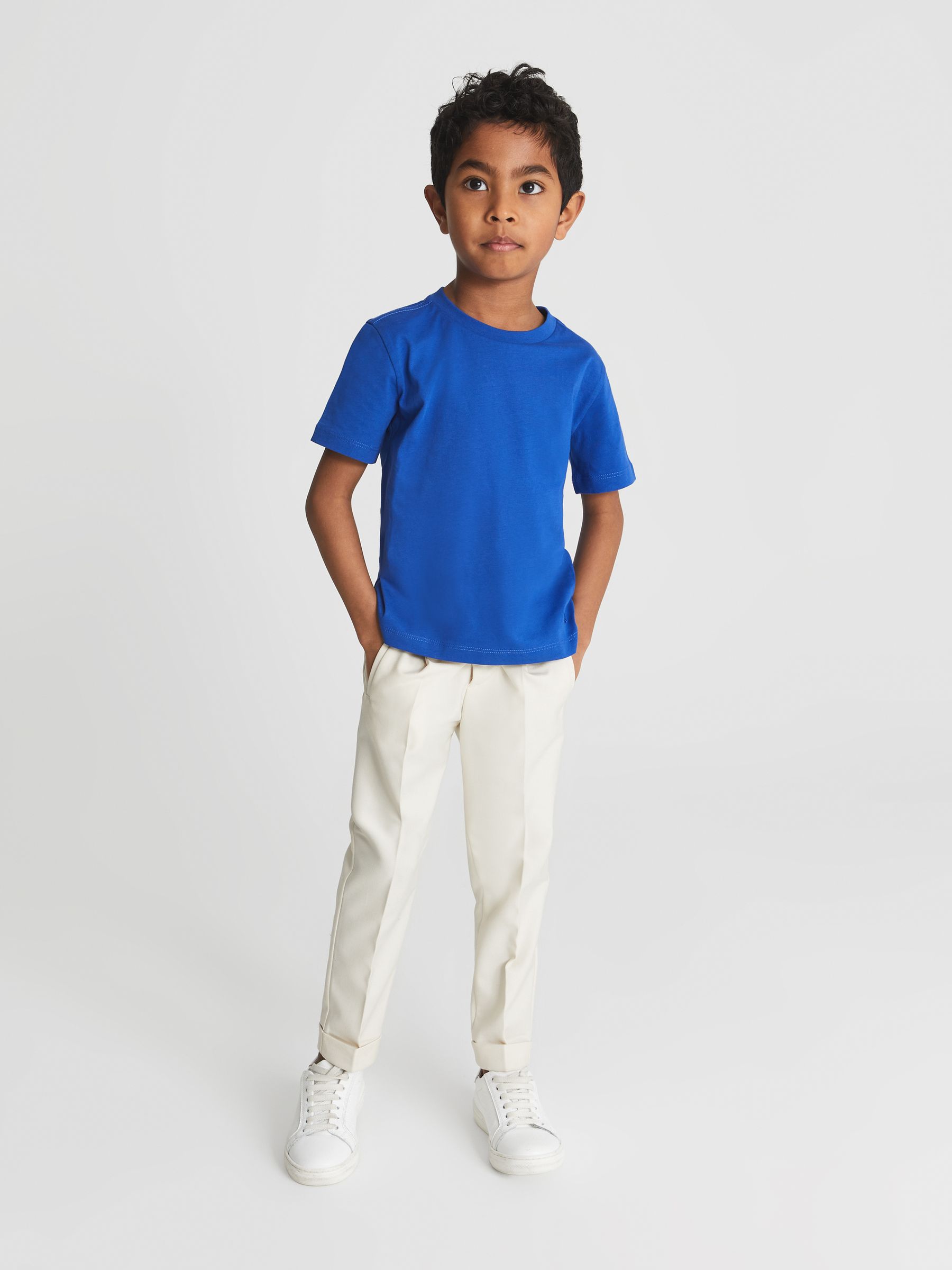 Crew Neck T-shirt in Bright Blue - Image 3 of 5