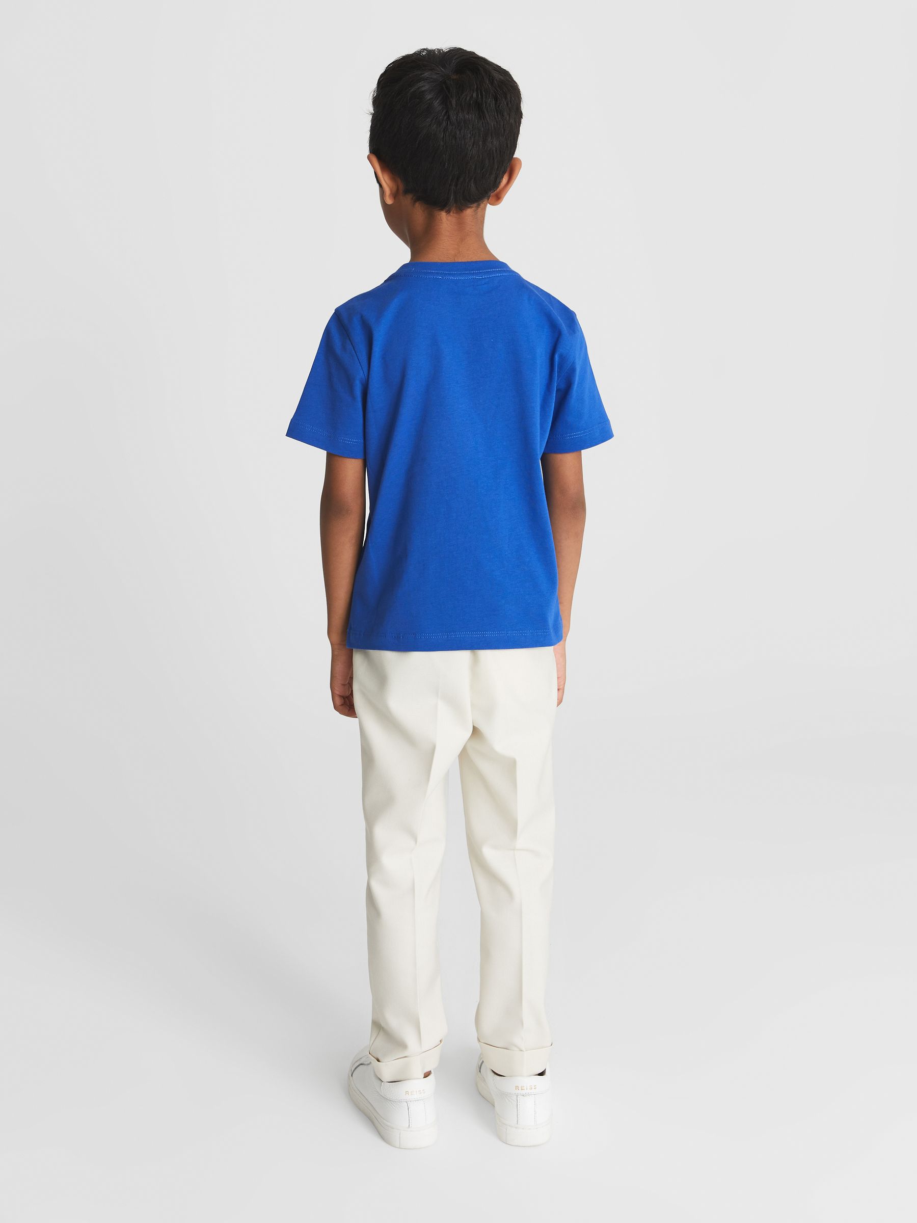 Crew Neck T-shirt in Bright Blue - Image 4 of 5