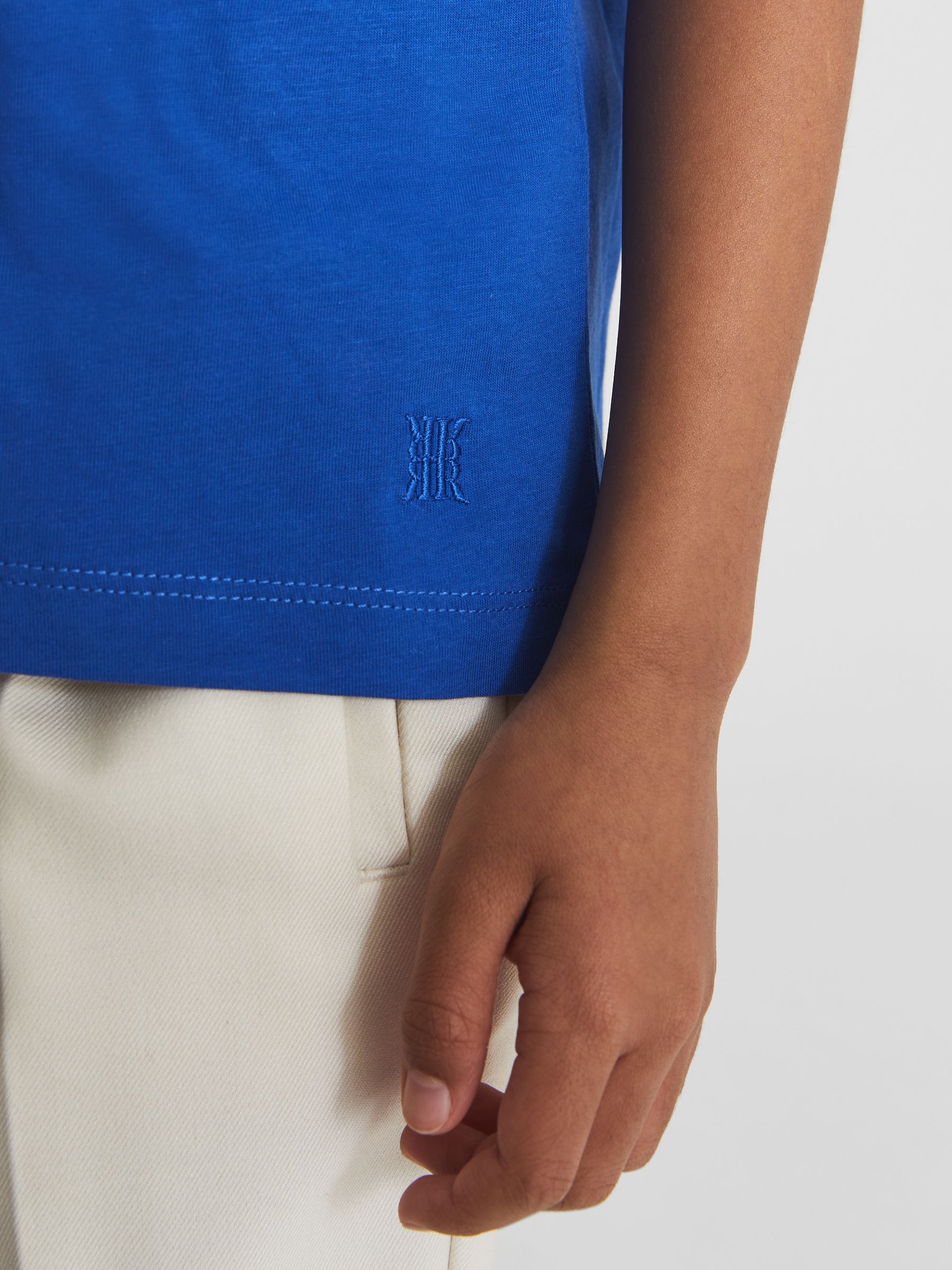 Crew Neck T-shirt in Bright Blue - Image 5 of 5