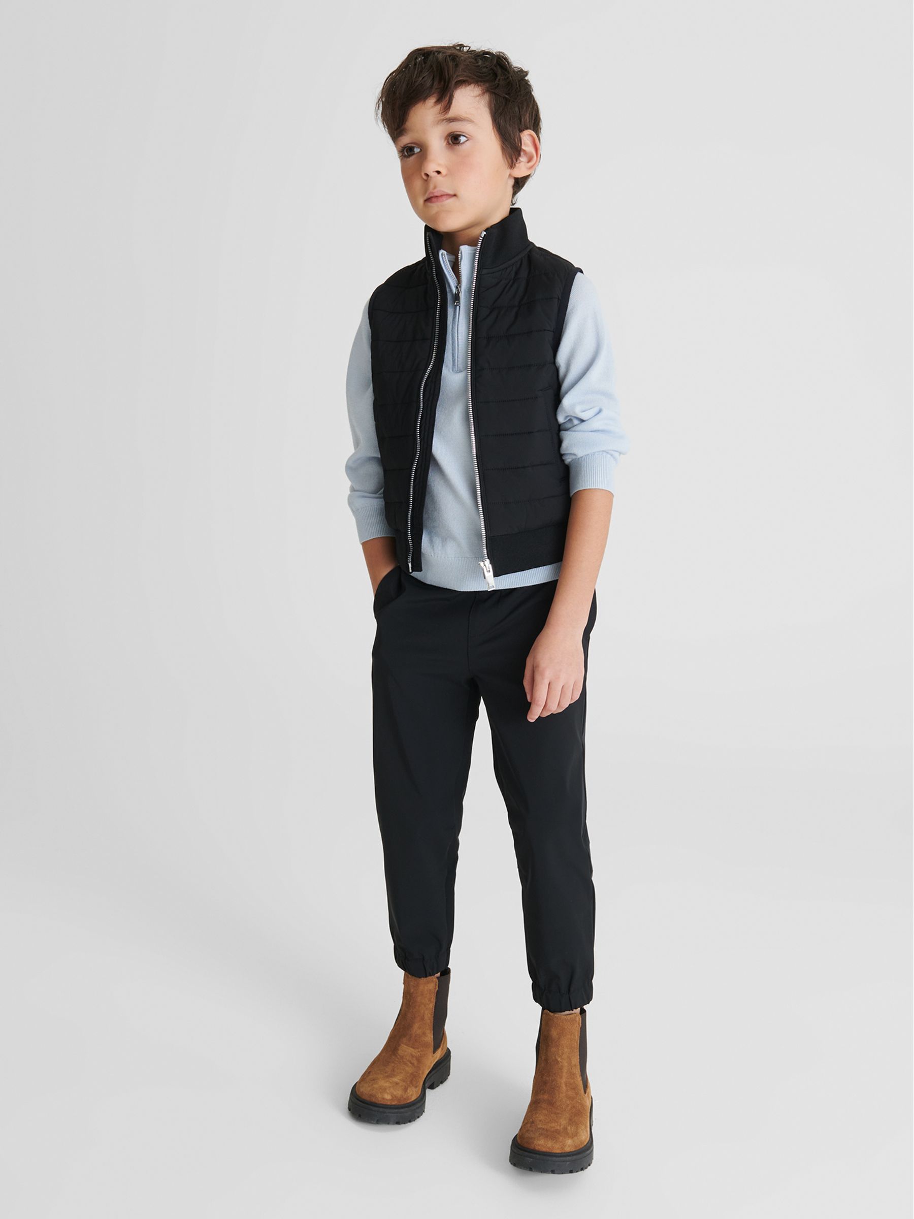 Hybrid Quilted Gilet in Black - Image 1 of 6 Hybrid Quilted Gilet in Black - Image 1 of 6