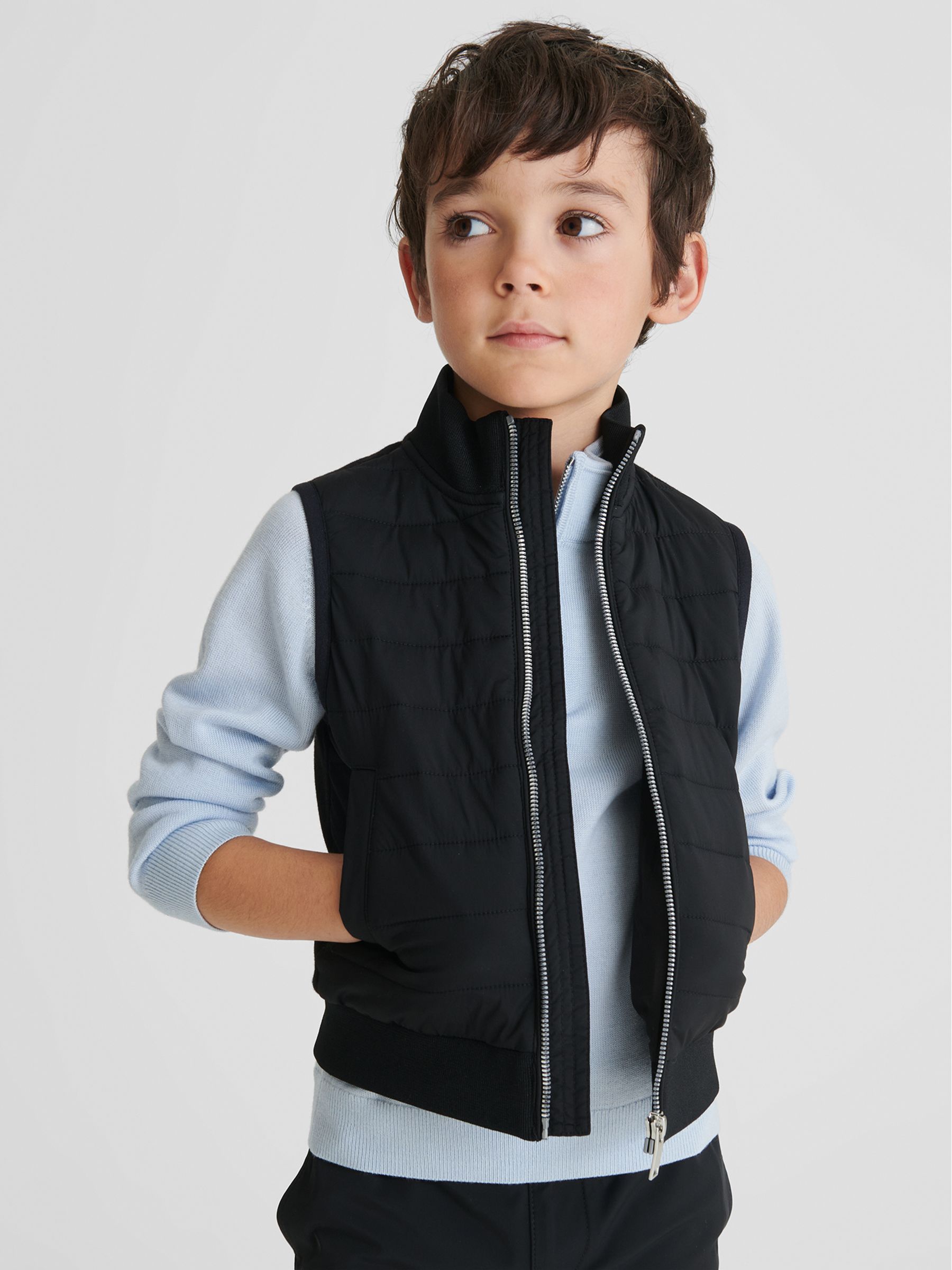 Hybrid Quilted Gilet in Black - Image 4 of 6