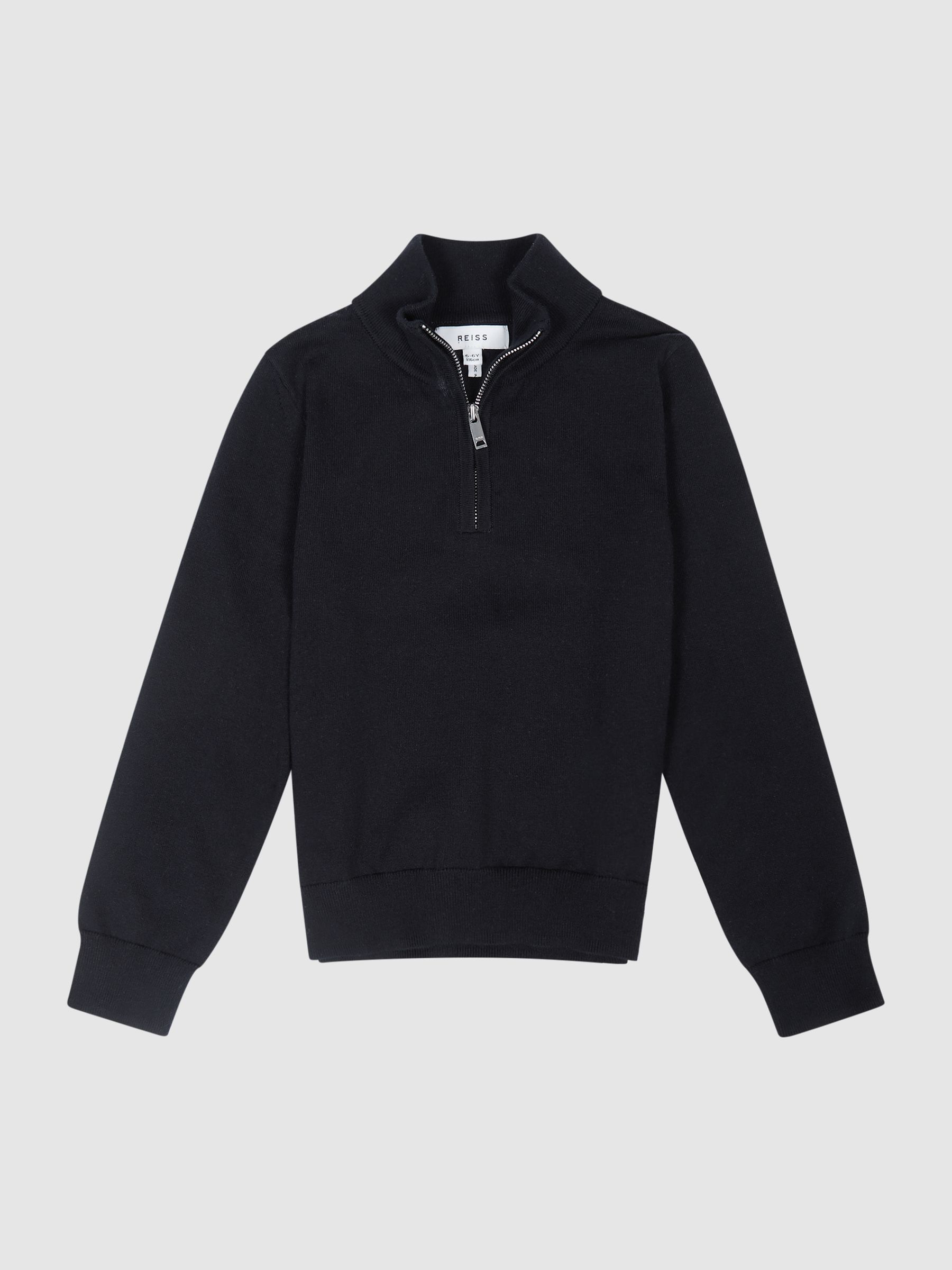 Funnel Neck Half Zip Jumper in Navy - Image 2 of 6 Funnel Neck Half Zip Jumper in Navy - Image 2 of 6