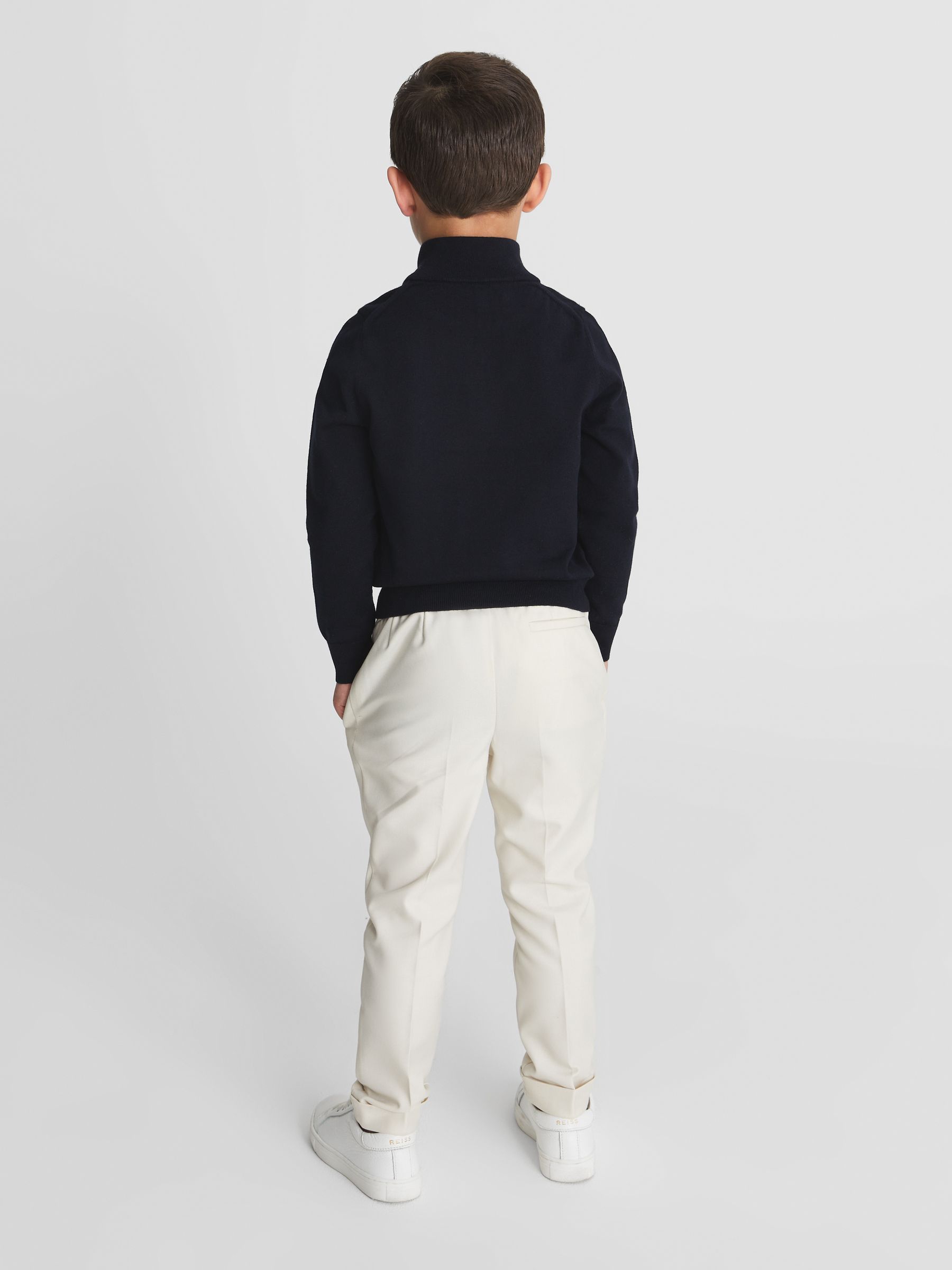 Funnel Neck Half Zip Jumper in Navy - Image 5 of 6