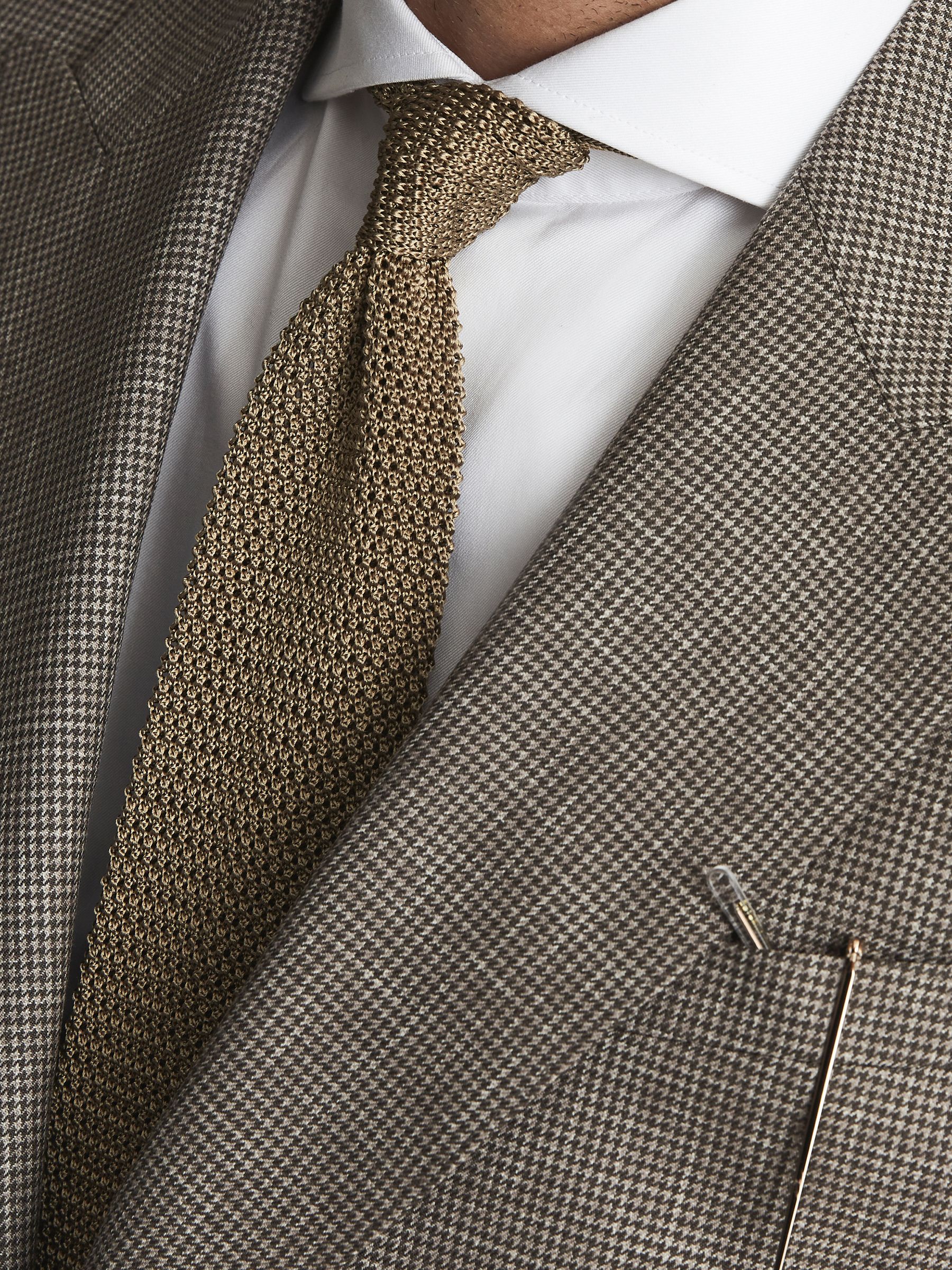 Dome Brown Slim Fit Single Breasted Puppytooth Blazer - Image 6 of 6