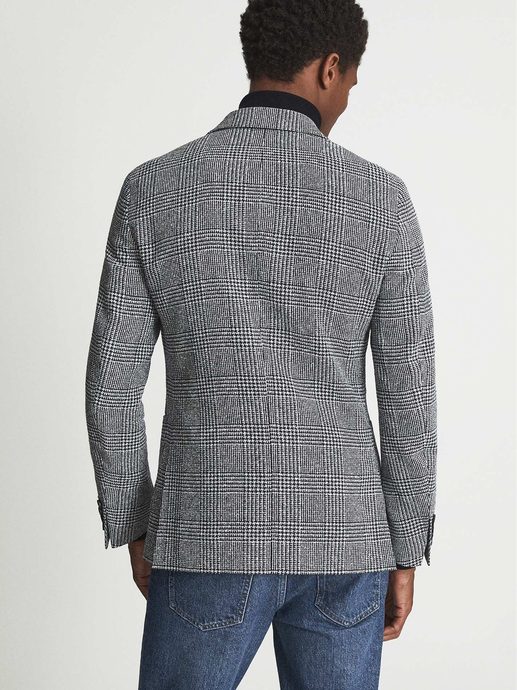 Puppytooth Check Blazer in Navy Check - Image 5 of 5