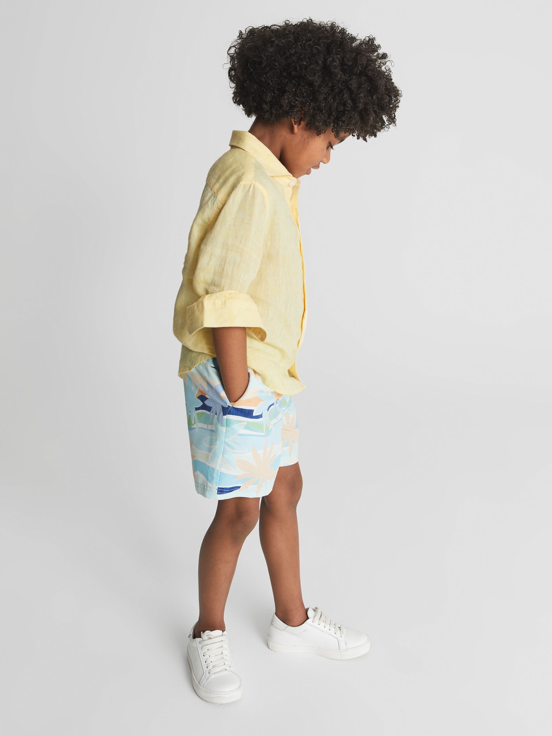 Long Sleeve Linen Shirt in Lemon - Image 3 of 7