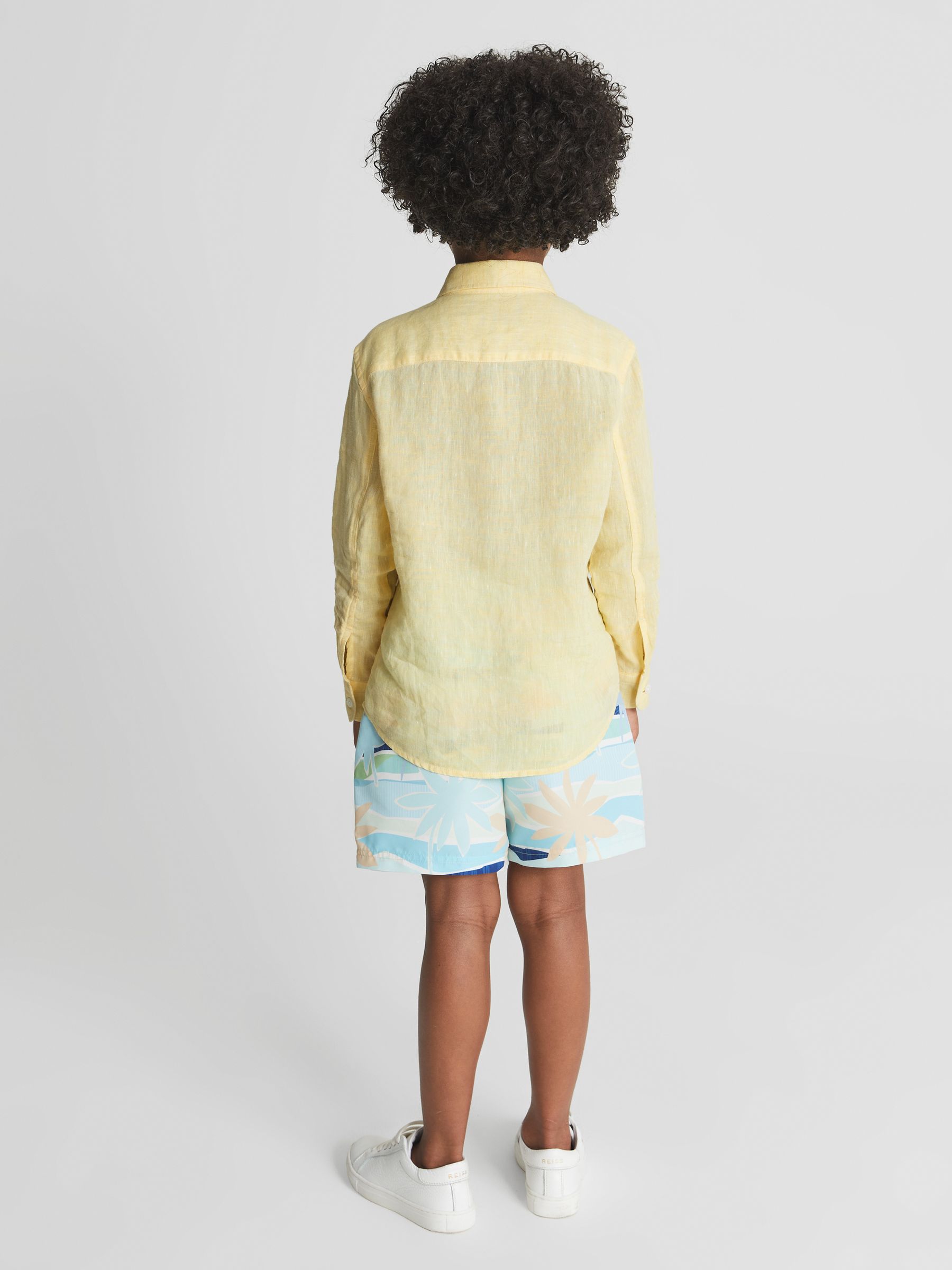 Long Sleeve Linen Shirt in Lemon - Image 5 of 7