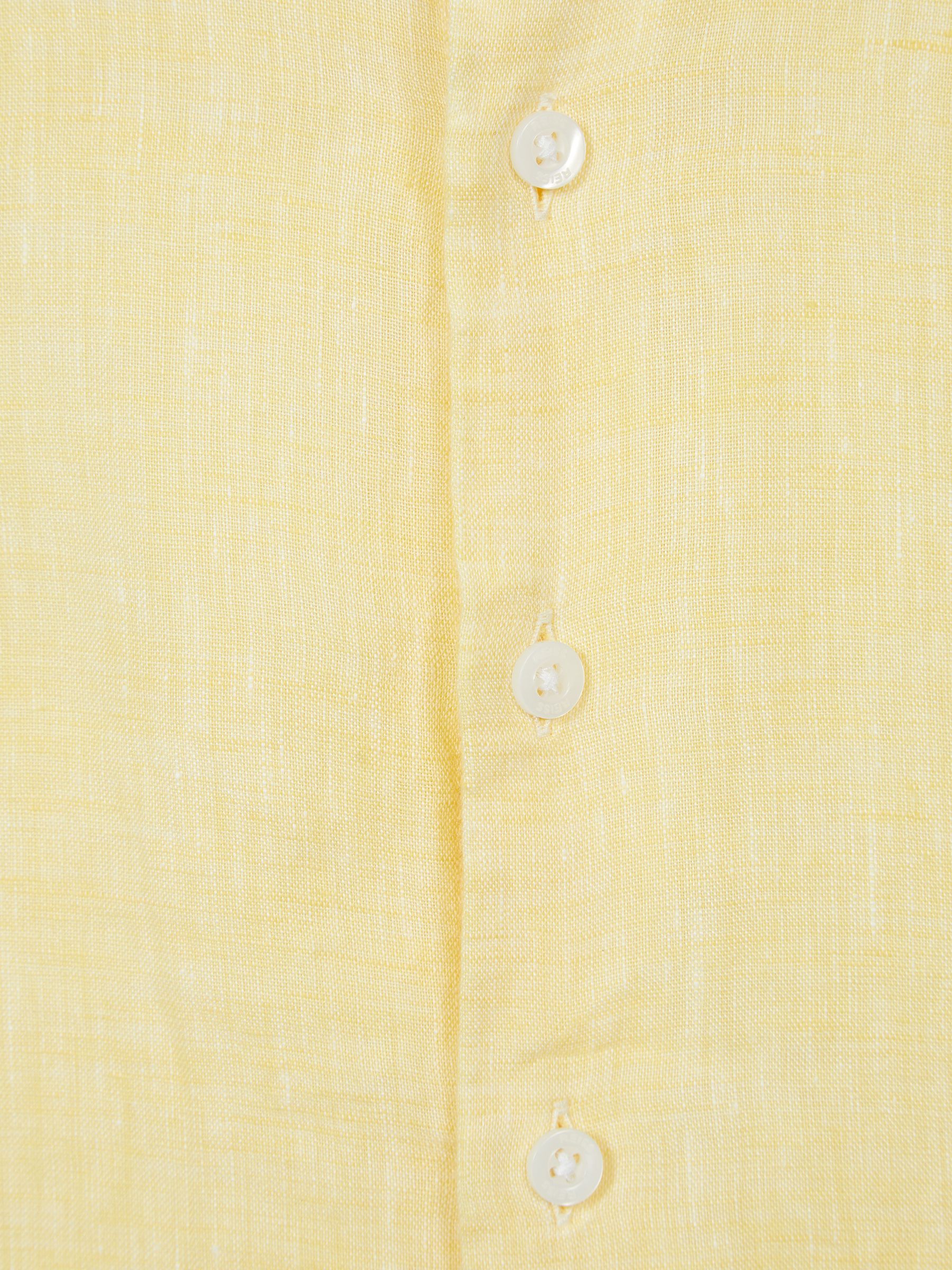Long Sleeve Linen Shirt in Lemon - Image 7 of 7