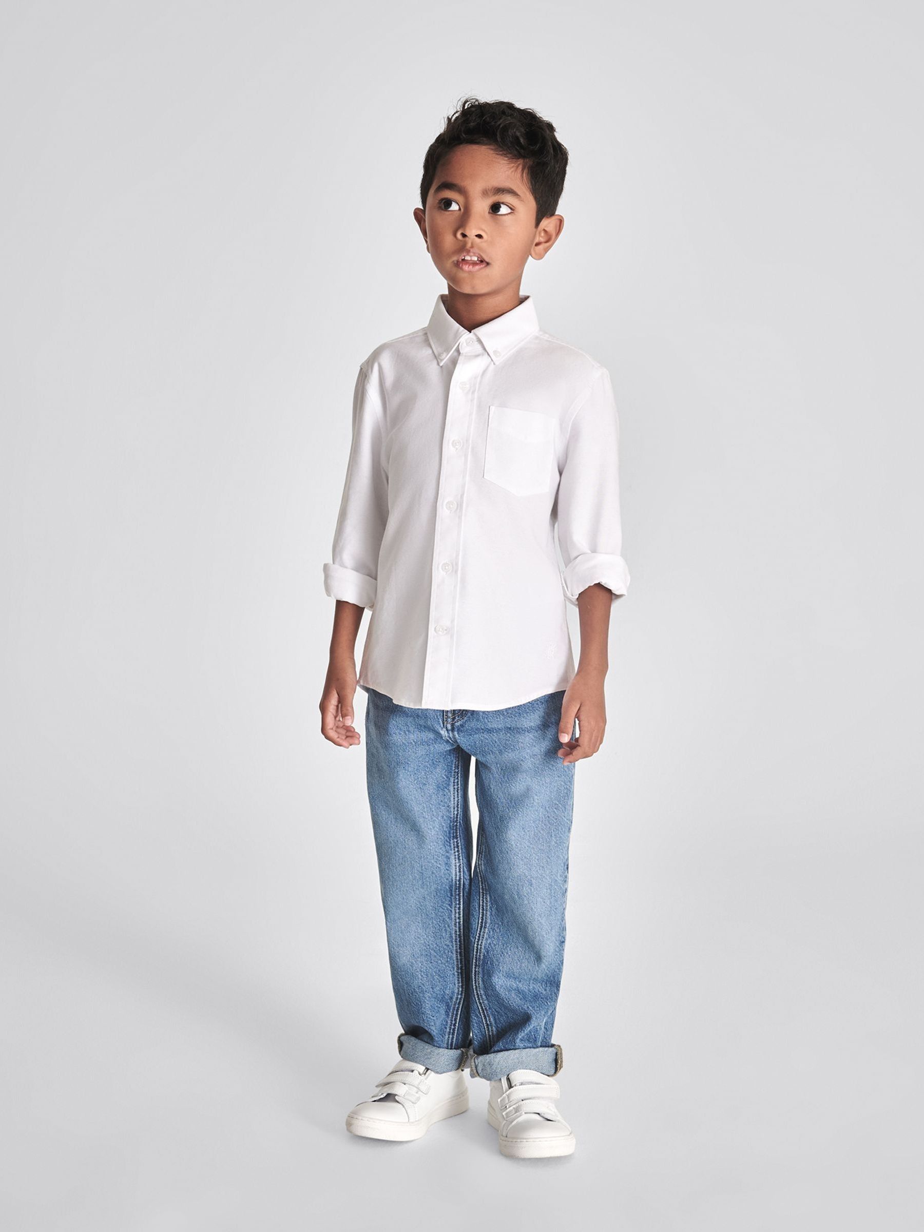 4-9 yrs Button Down Oxford Shirt in White - Image 7 of 7