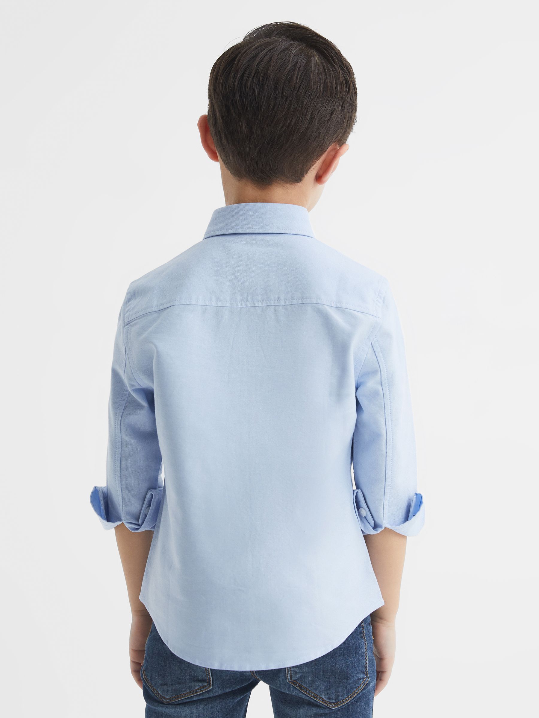 4-9 yrs Button Down Oxford Shirt in Soft Blue - Image 5 of 7