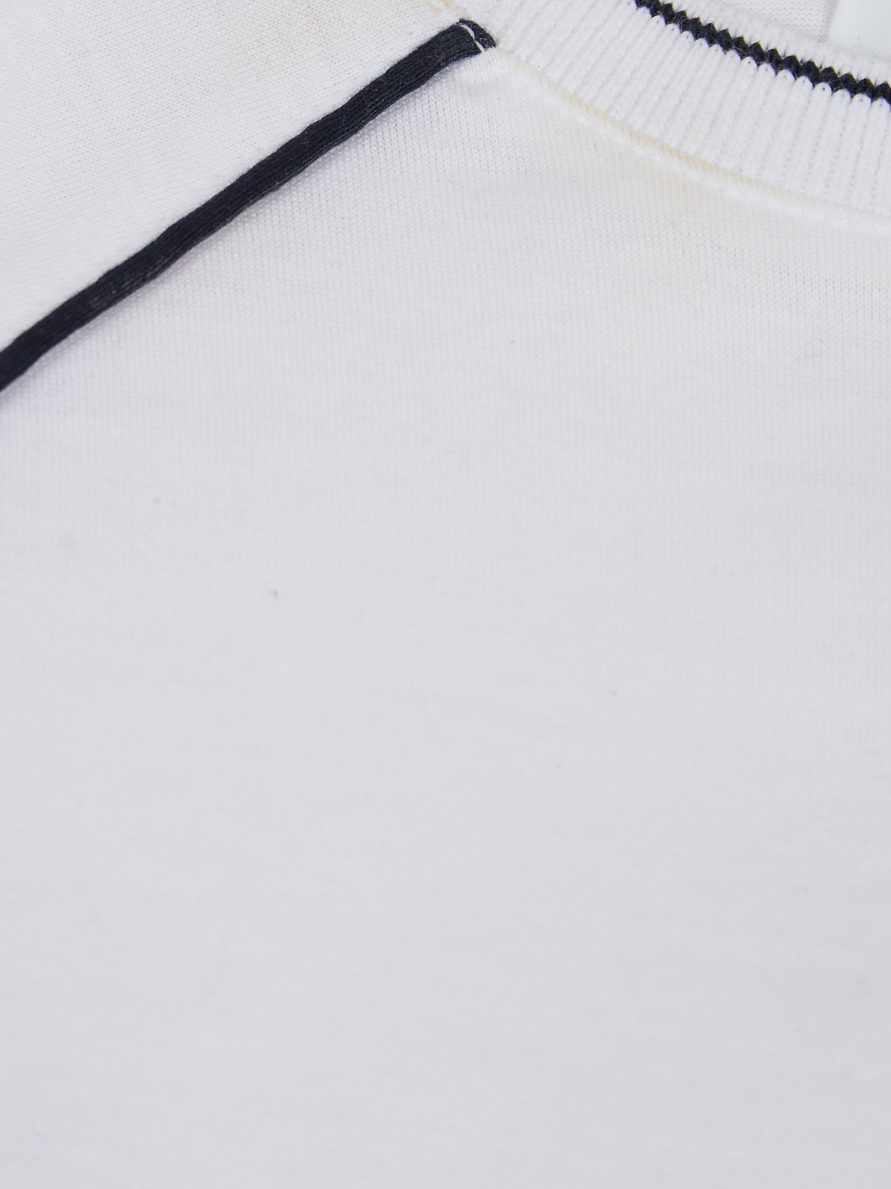 Piped Knitted Trim Crew Neck Tee in White - Image 6 of 6