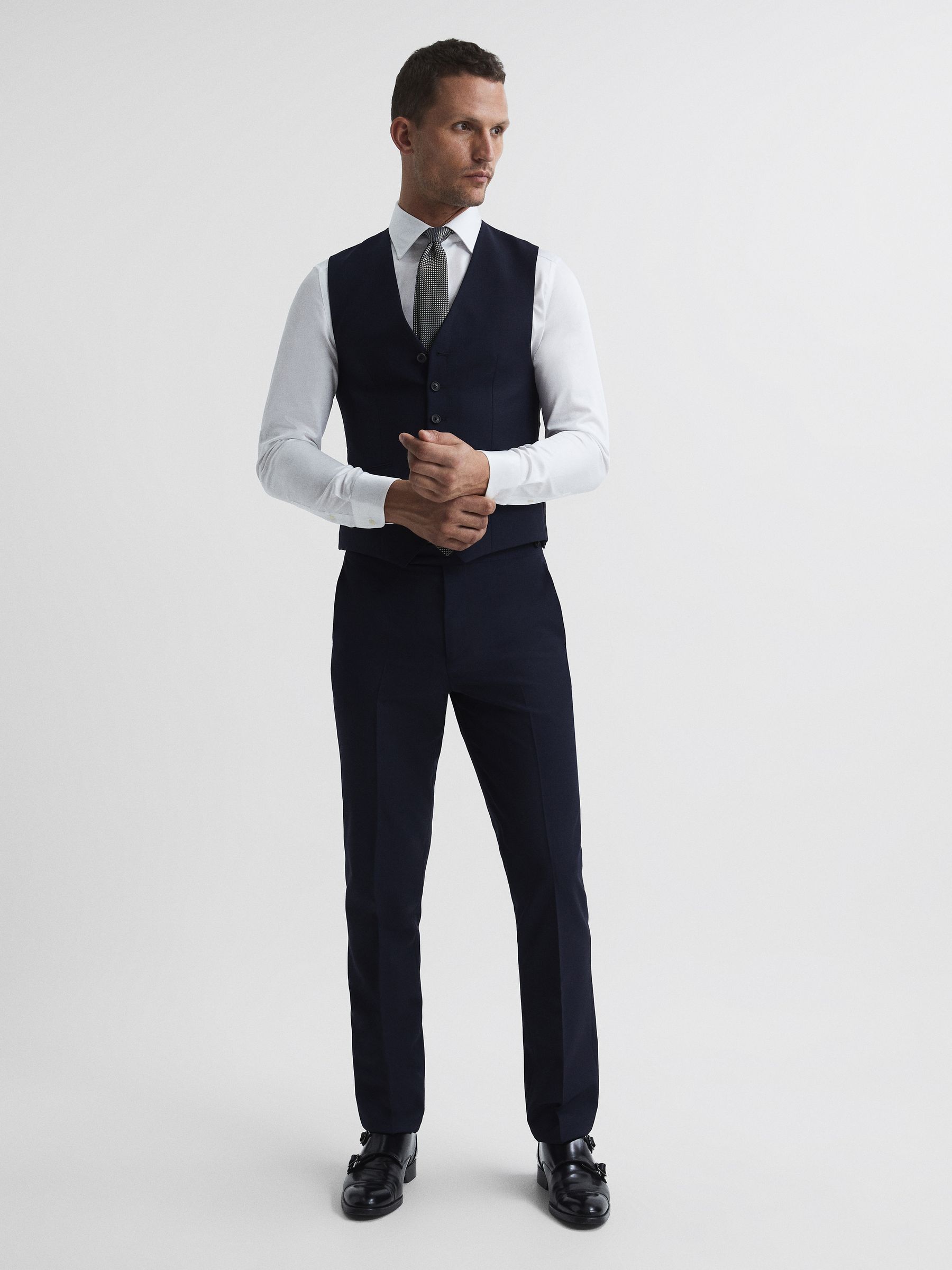 Modern Fit Travel Trousers in Navy - Image 3 of 5