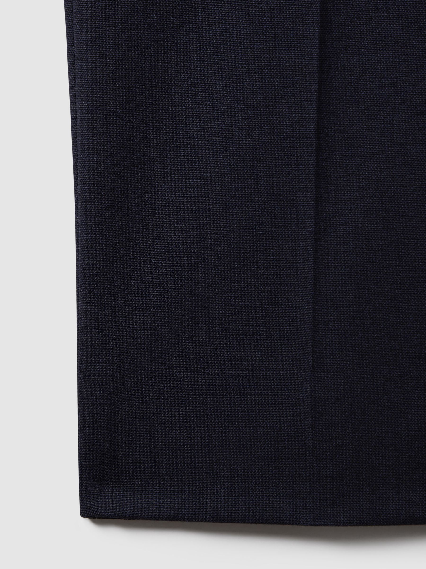 Slim Fit Wool Trousers in Navy - Image 4 of 4