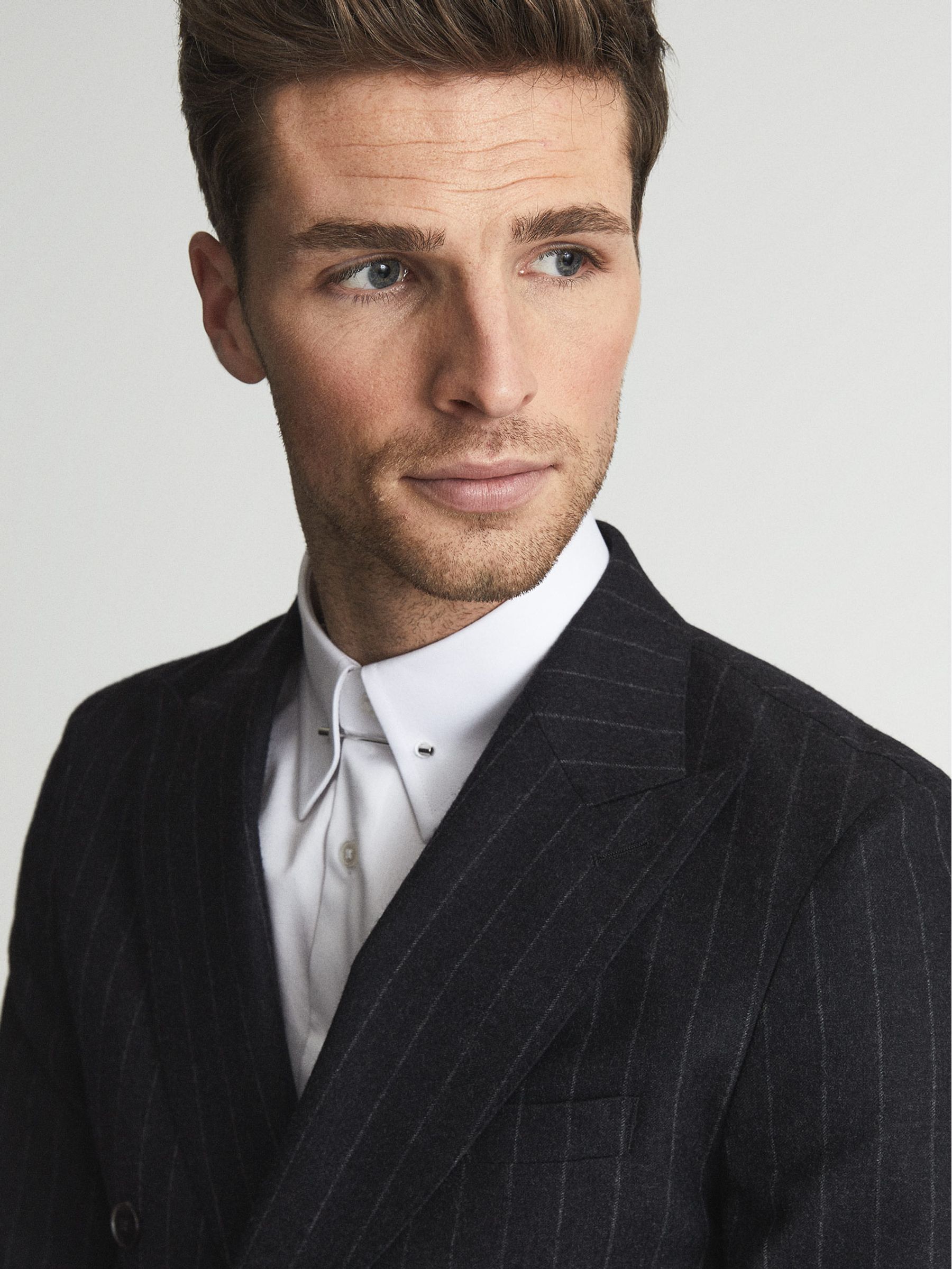Collar Bar Shirt in White - Image 1 of 6