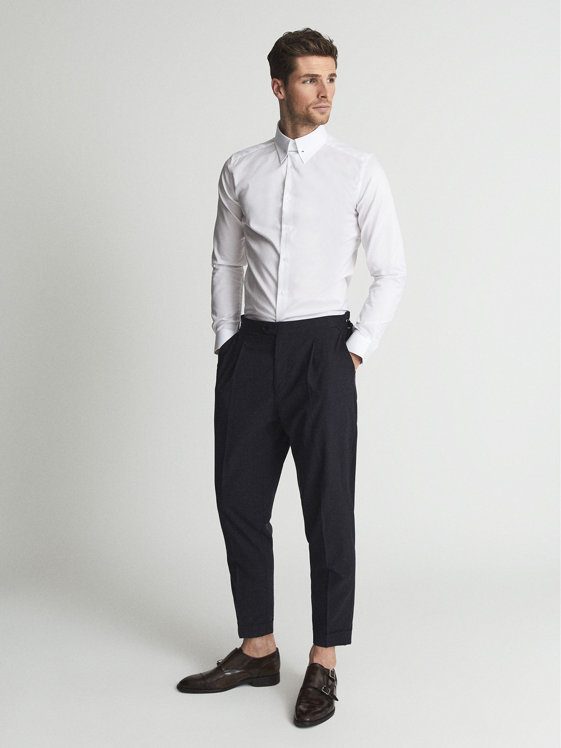 Collar Bar Shirt in White - Image 3 of 6