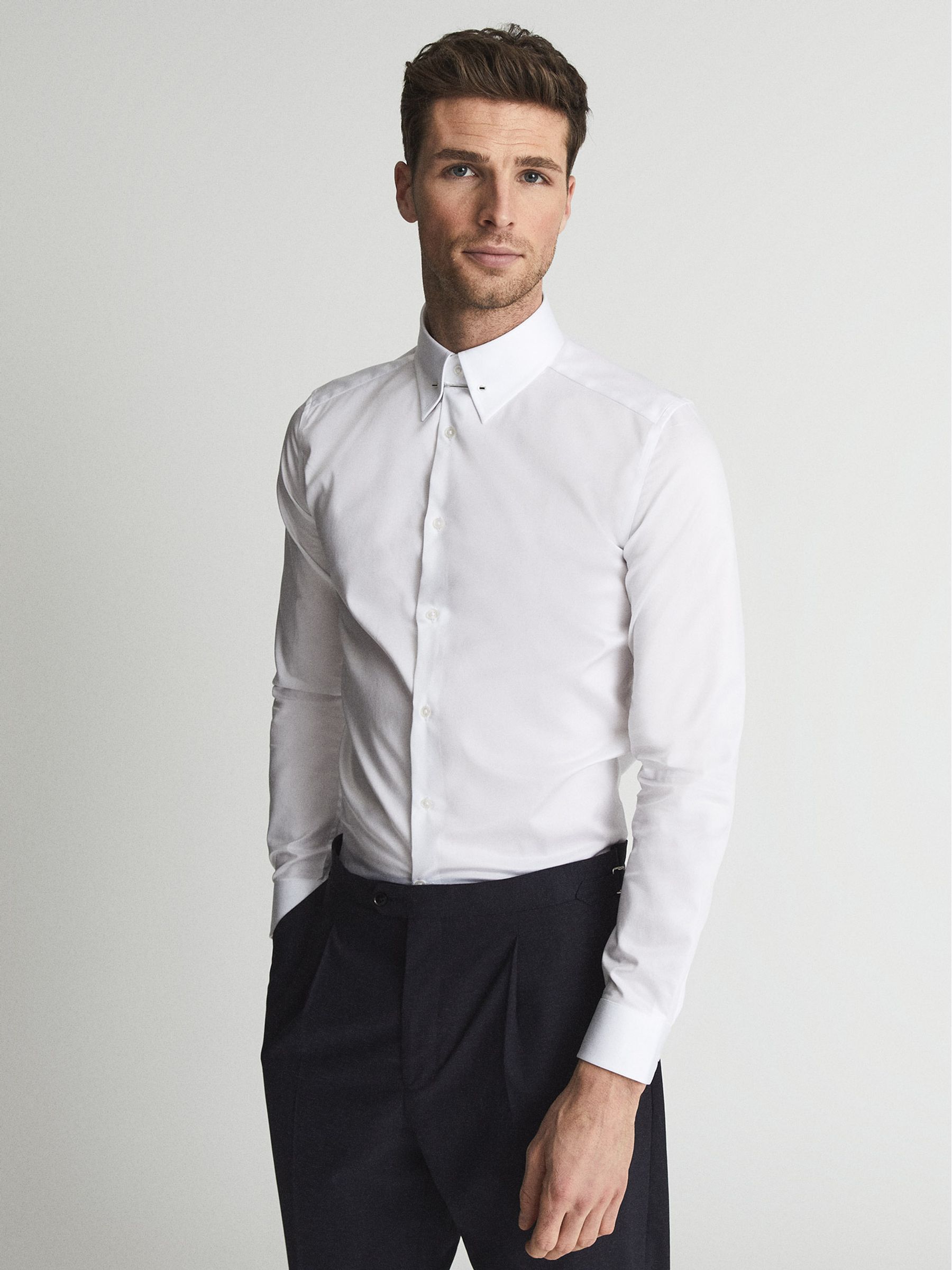Collar Bar Shirt in White - Image 4 of 6