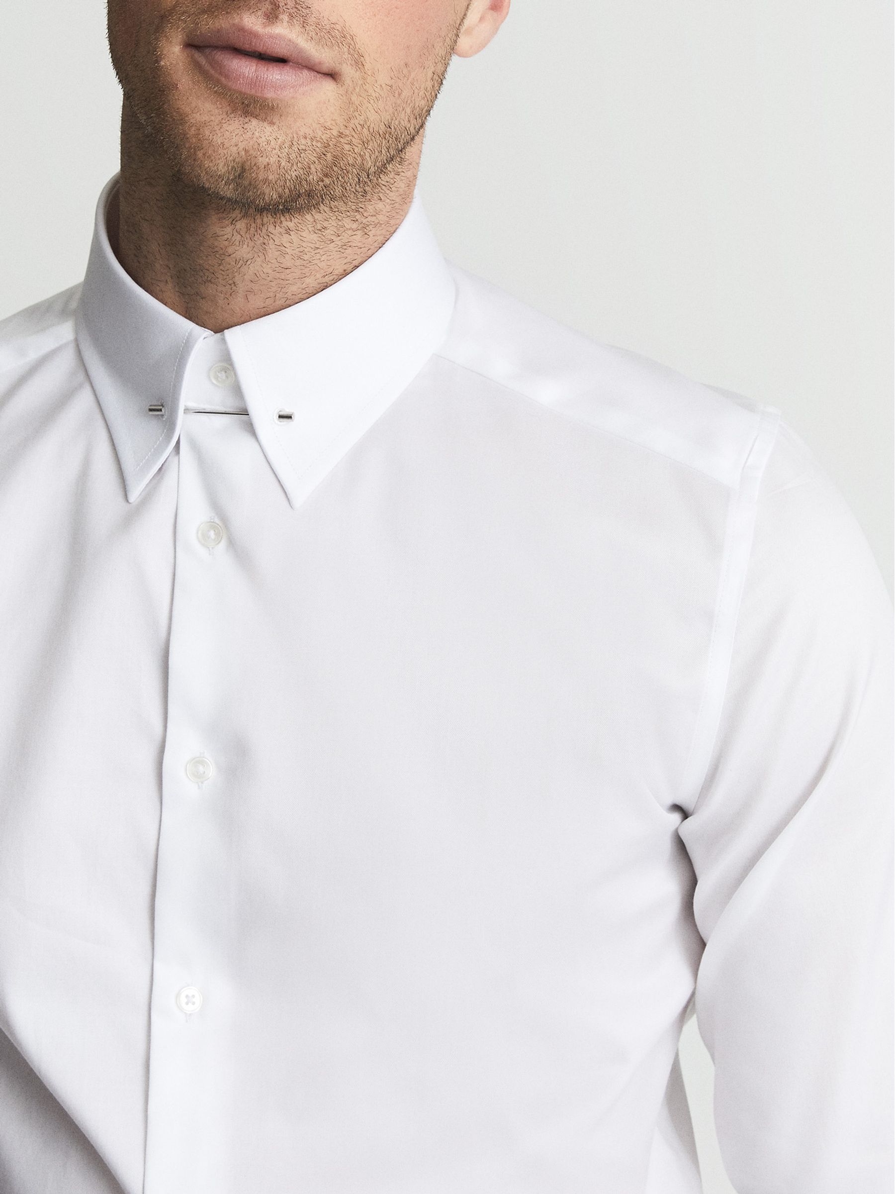 Collar Bar Shirt in White - Image 6 of 6