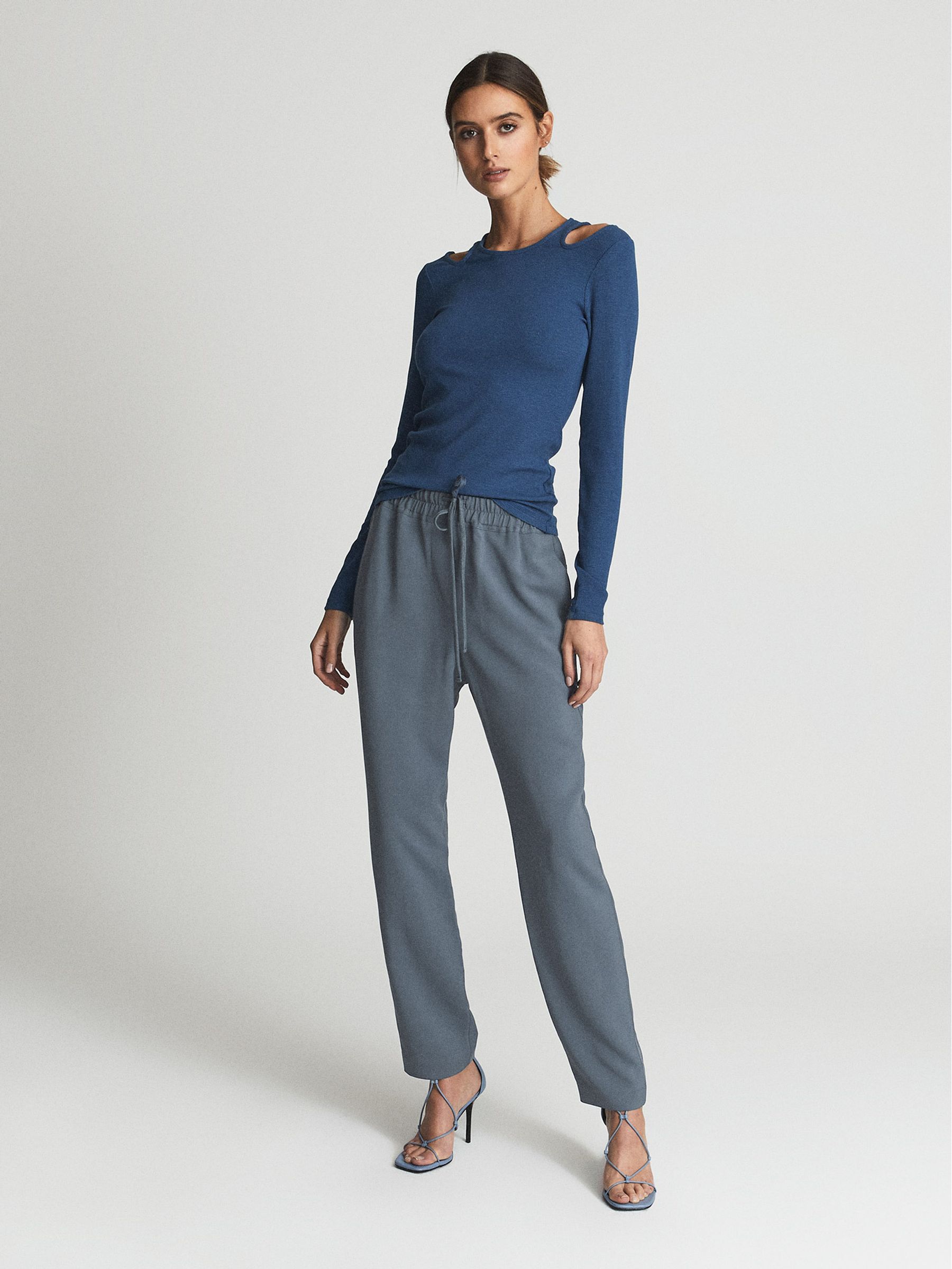 Pull On Trouser in Blue - Image 1 of 6