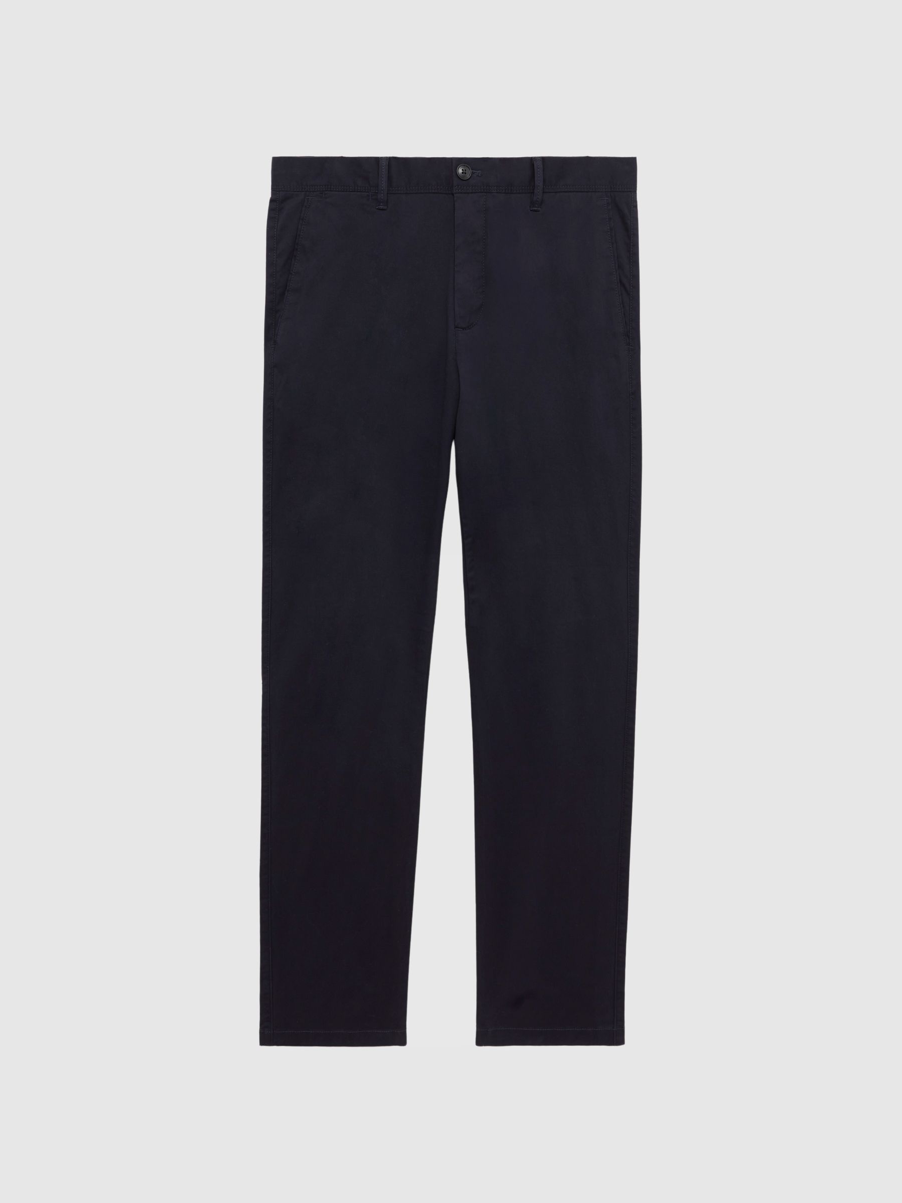 Slim Fit Washed Chinos in Navy - Image 2 of 6