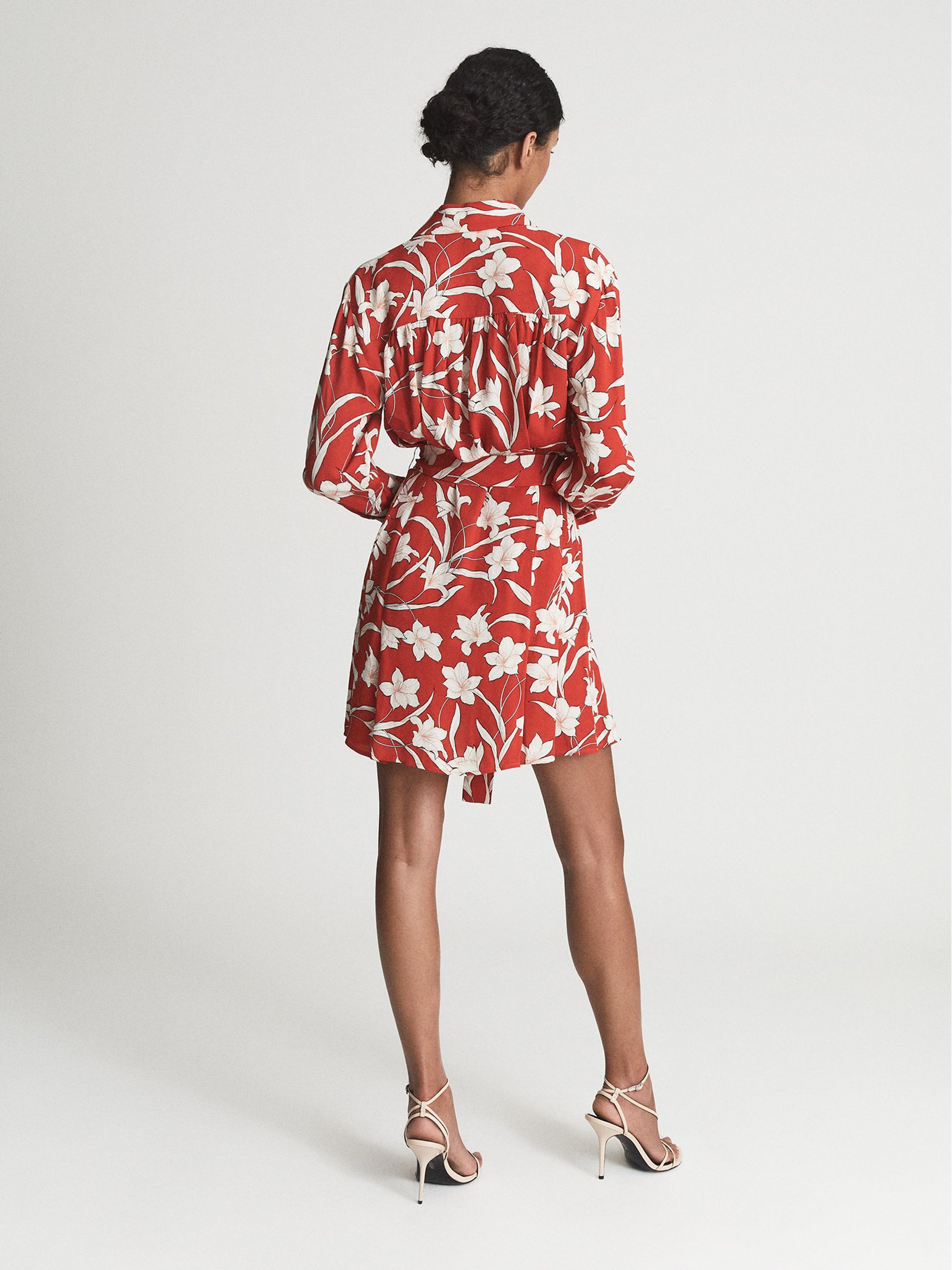 Printed Shirt Dress in Red - Image 5 of 6