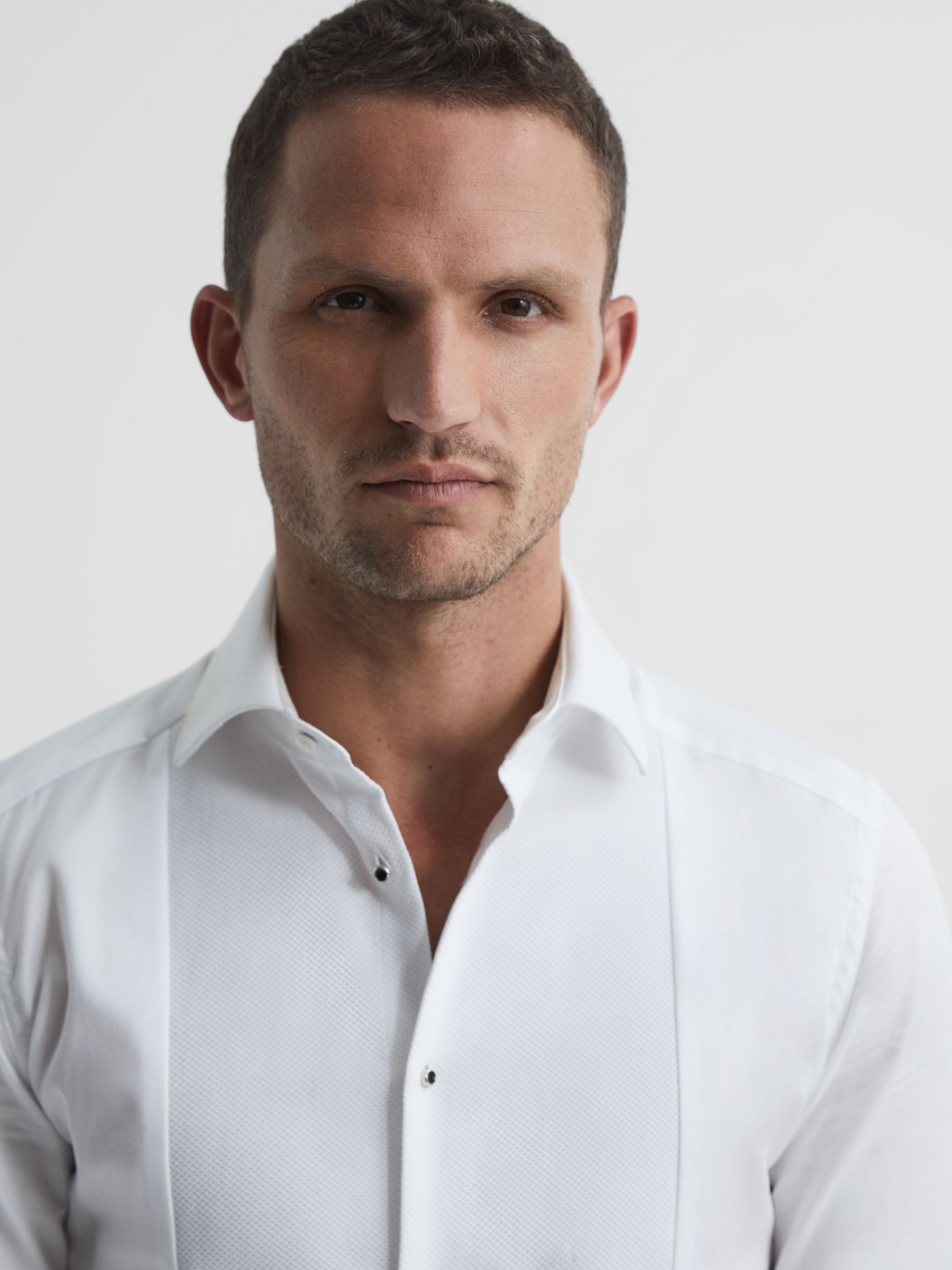 Slim Fit Dinner Shirt in White - Image 4 of 8