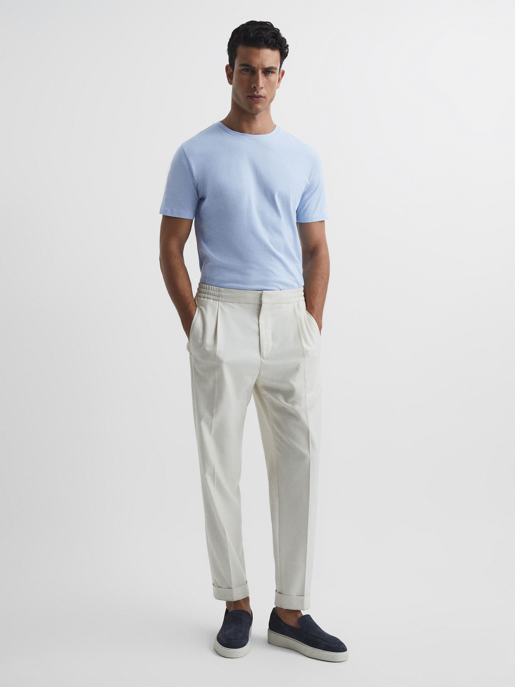 Crew Neck T-shirt in Soft Blue - Image 3 of 6