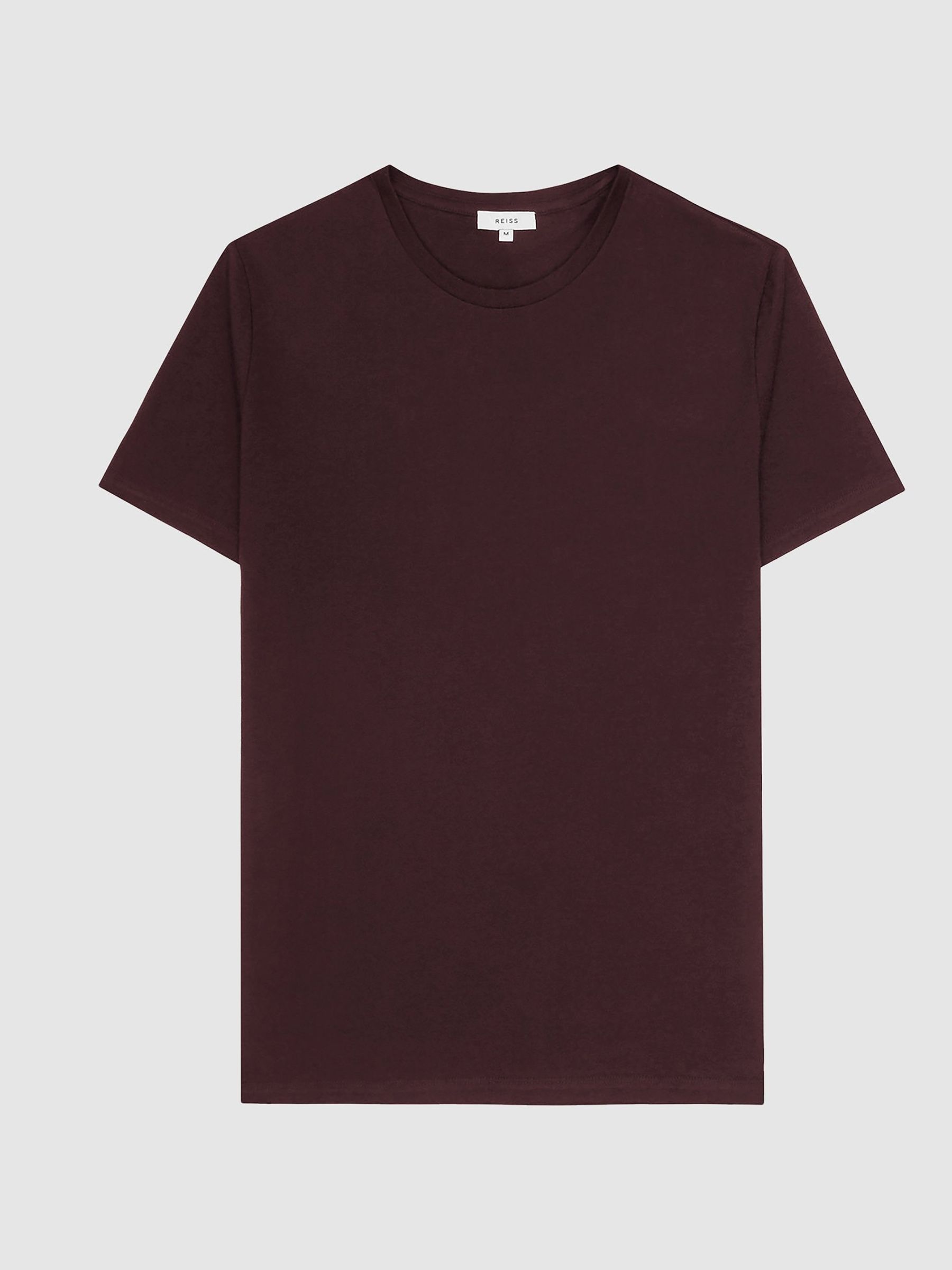 Crew Neck T-shirt in Bordeaux - Image 2 of 7