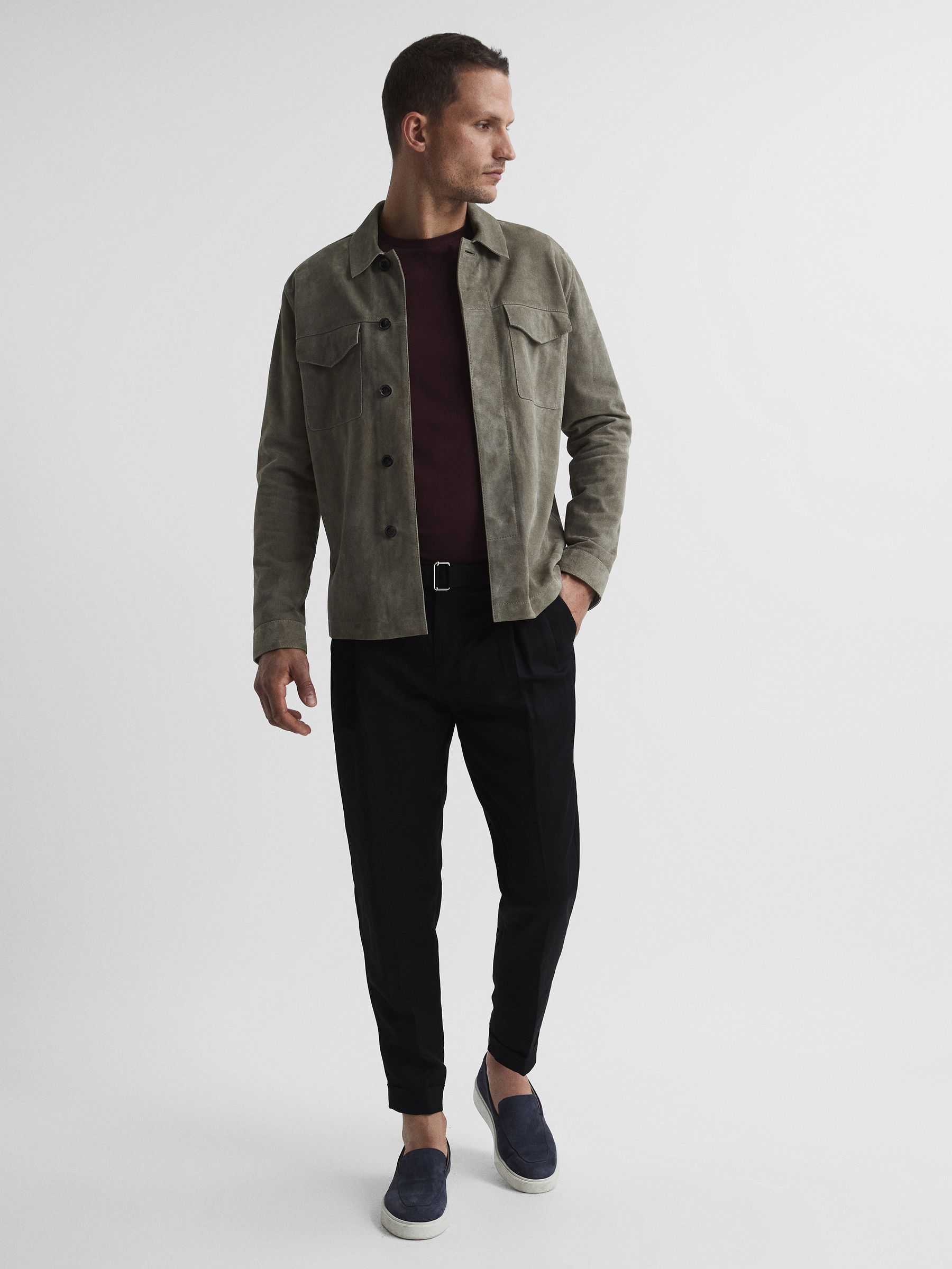 Crew Neck T-shirt in Bordeaux - Image 3 of 7