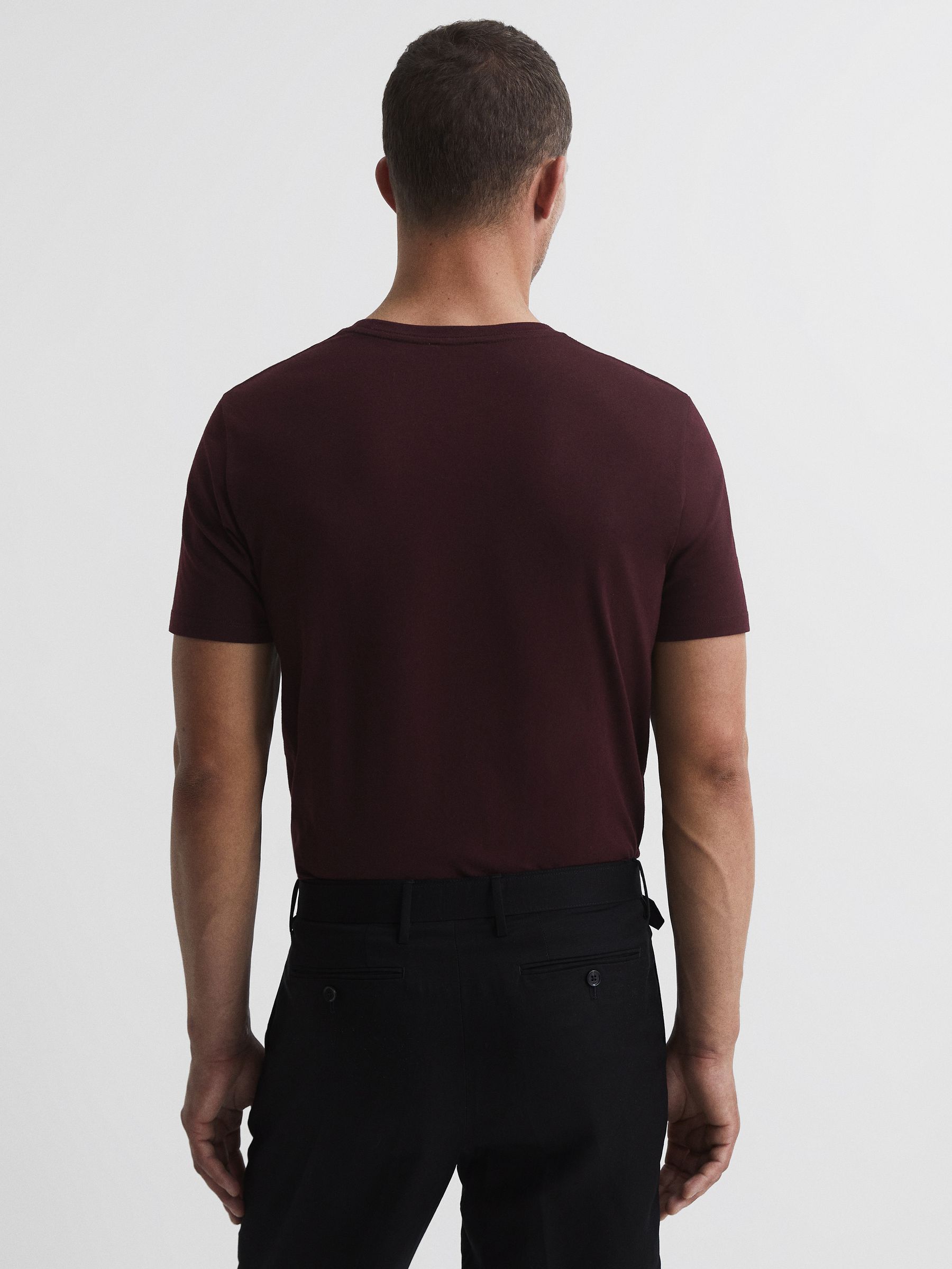 Crew Neck T-shirt in Bordeaux - Image 5 of 7