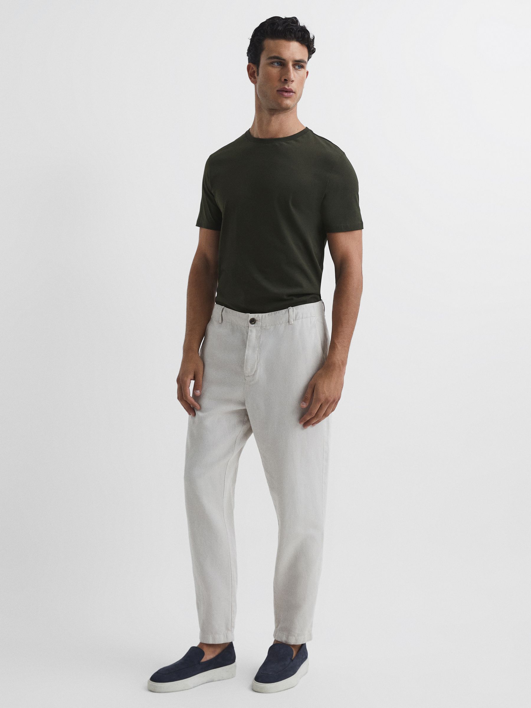 Crew Neck T-shirt in Oxidised Green - Image 3 of 7