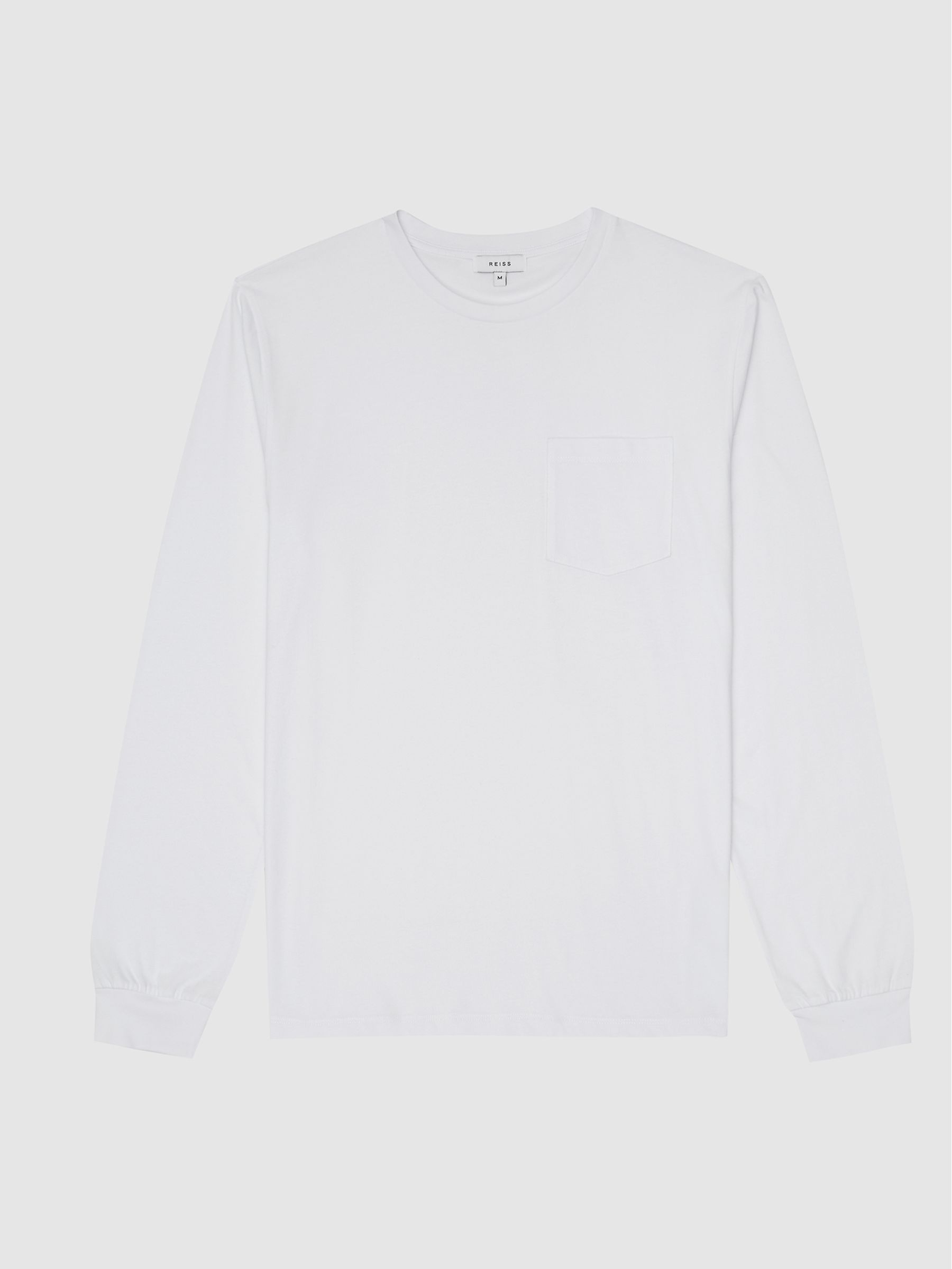 Long Sleeved Crew Neck T-shirt in White - Image 2 of 7
