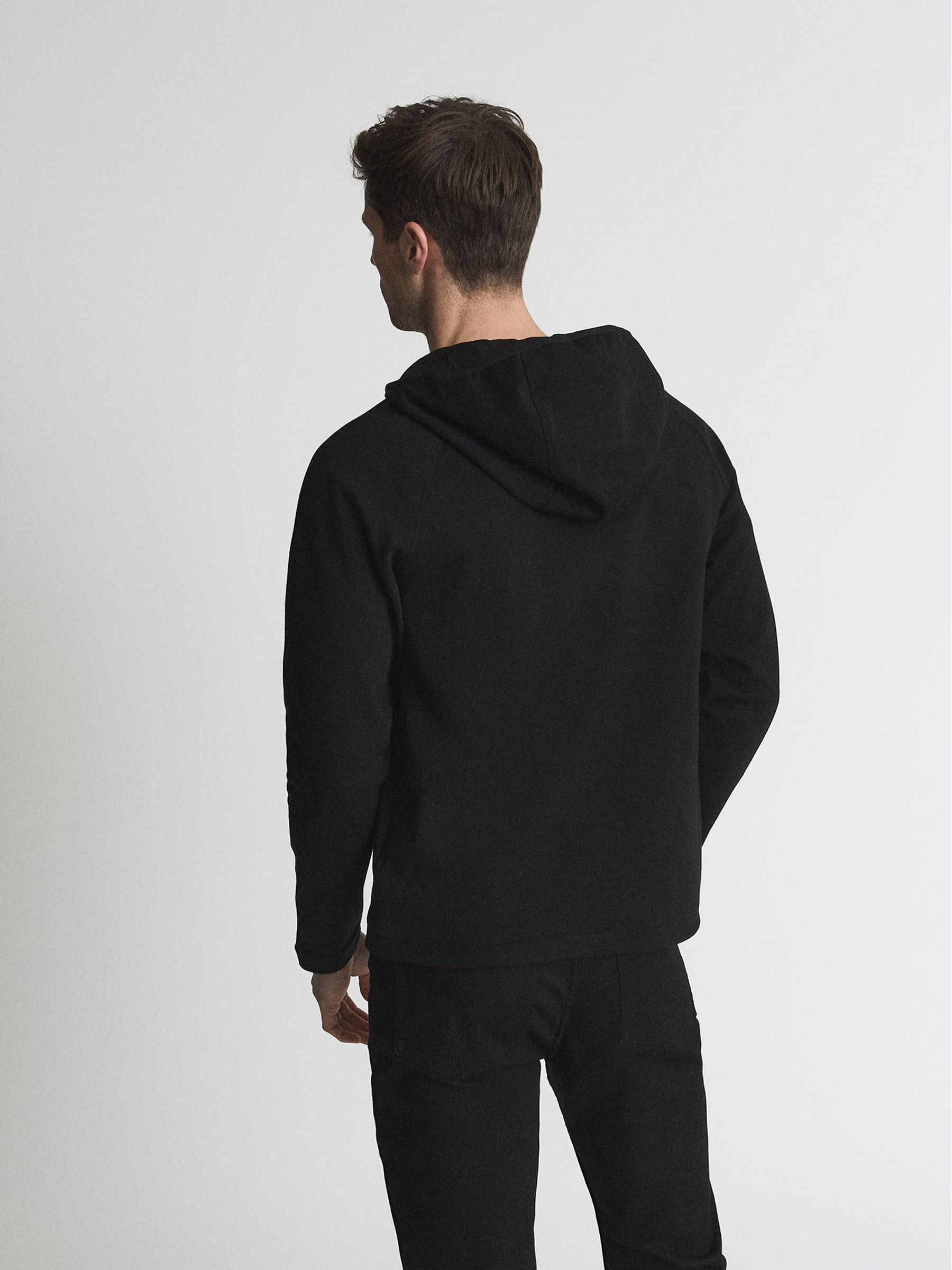 Half Zip Overhead Hooded Sweatshirt in Black - Image 5 of 5
