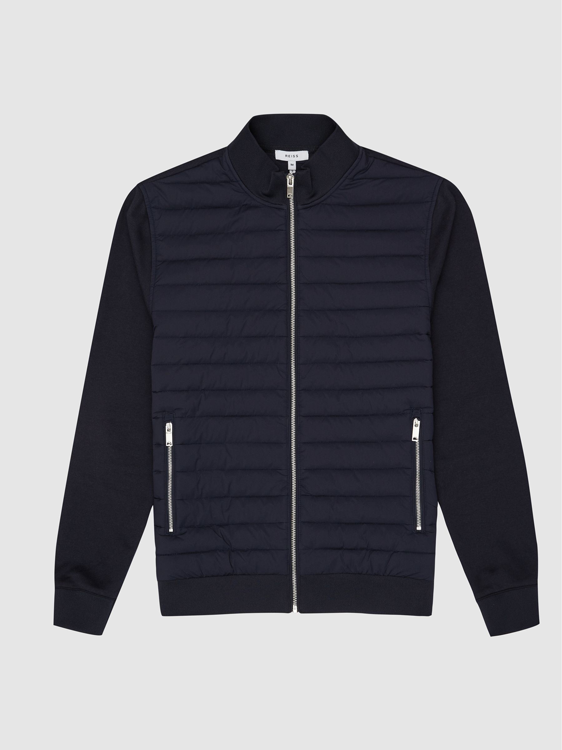 Quilted Hybrid Jacket in Navy - Image 2 of 6