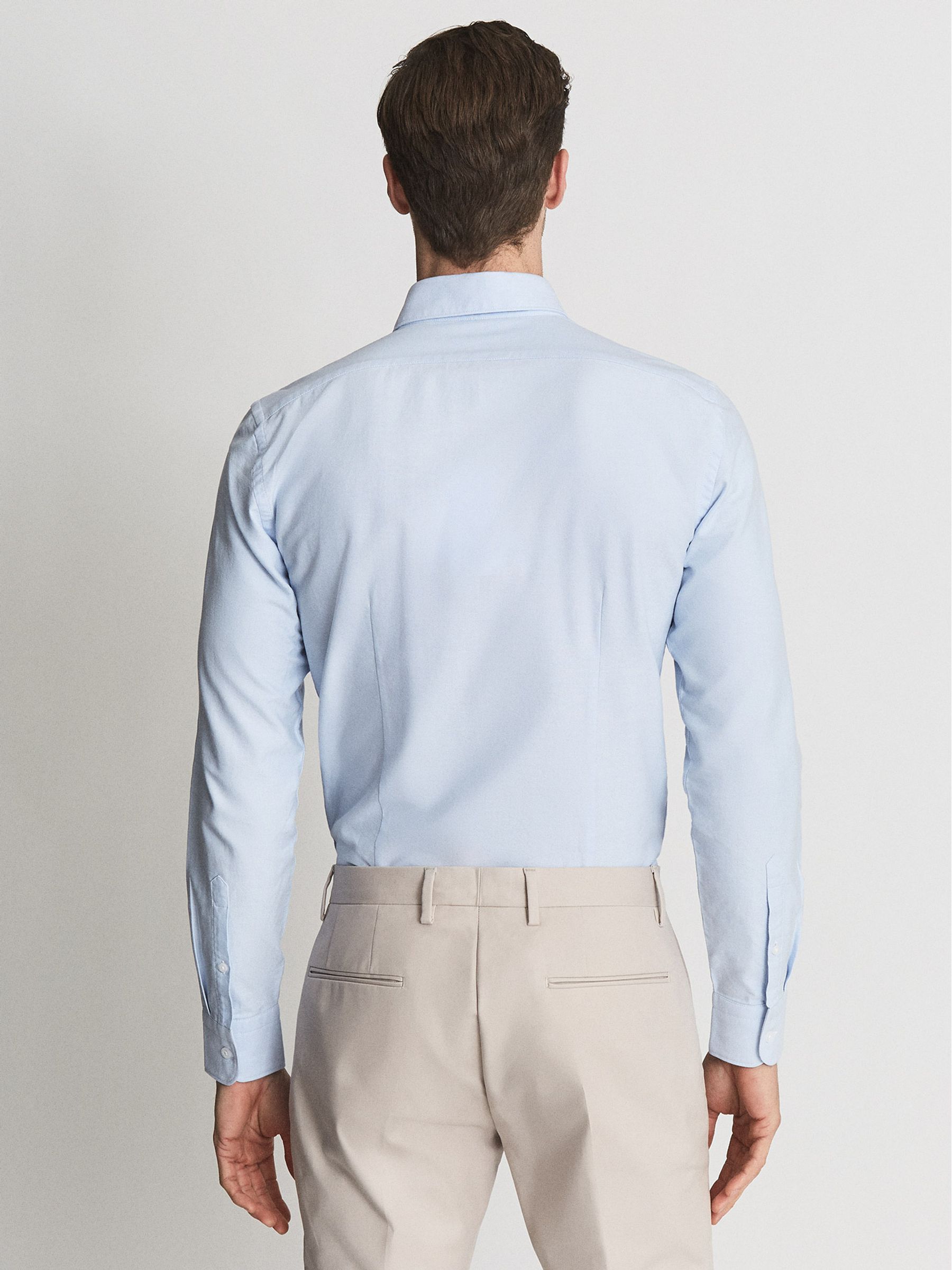 Soft Wash Button Down Oxford Shirt in Soft Blue - Image 5 of 5