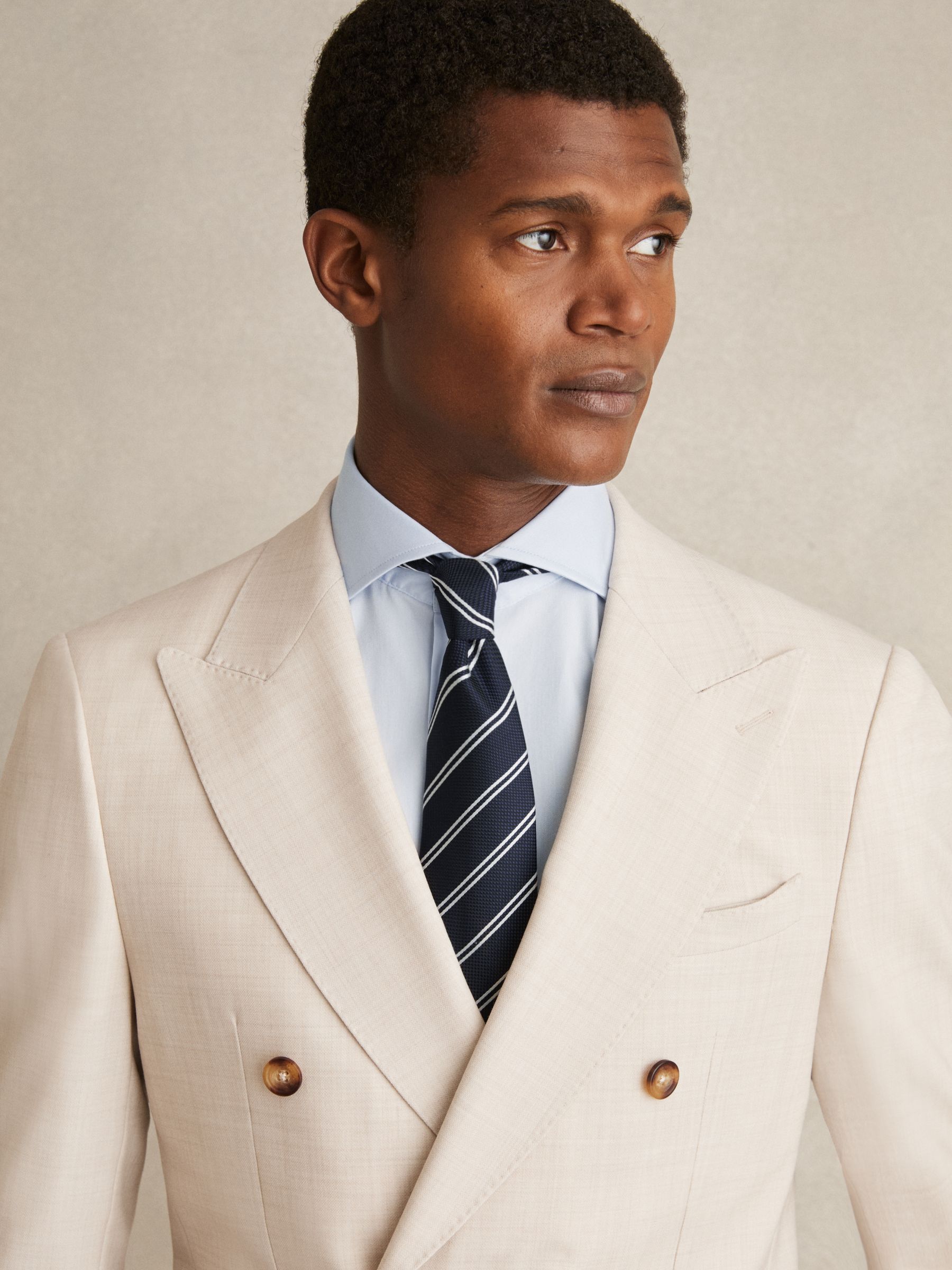 Slim Fit Two-Fold Cotton Shirt in Soft Blue - Image 2 of 9
