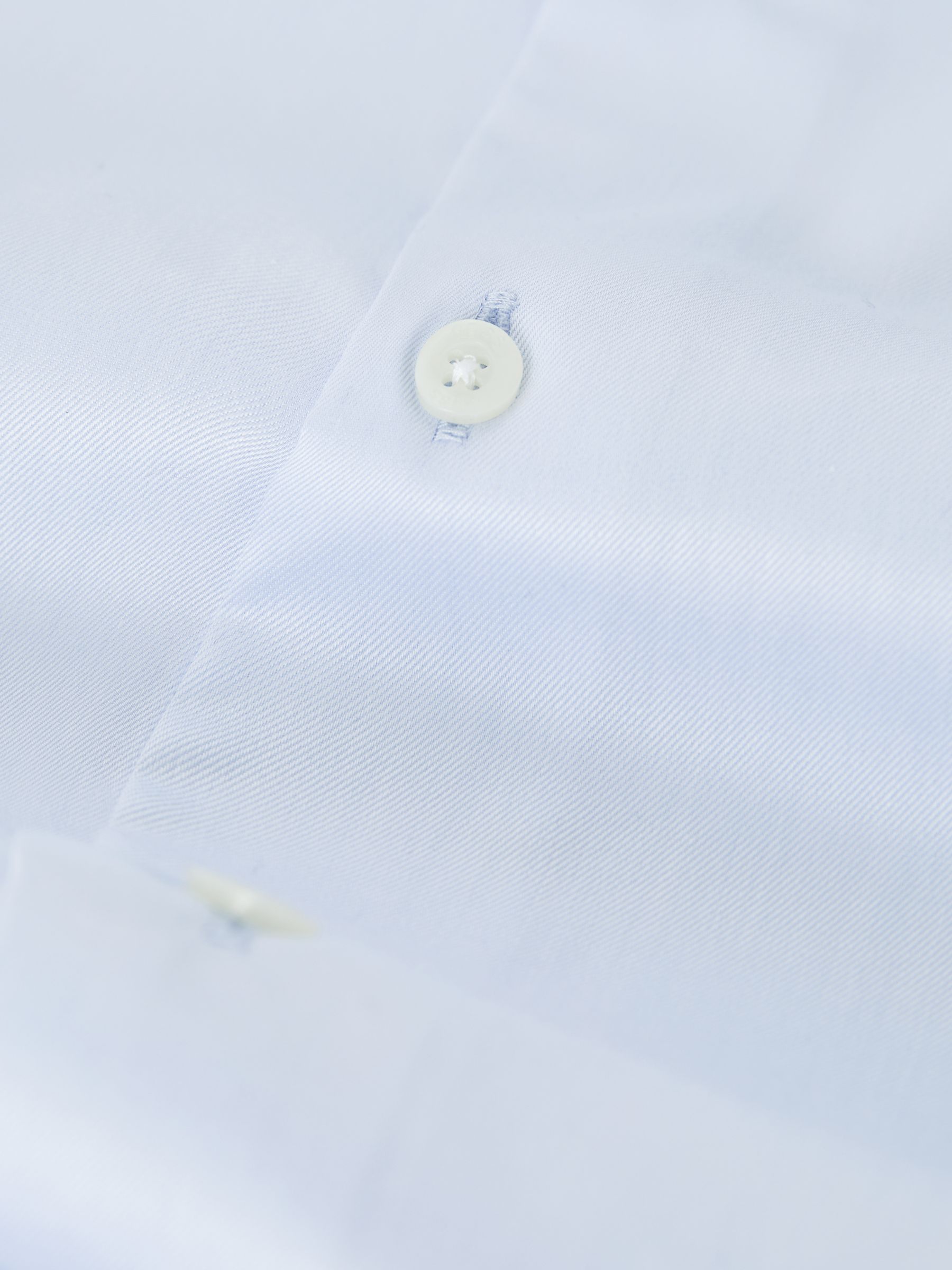 Slim Fit Two-Fold Cotton Shirt in Soft Blue - Image 9 of 9