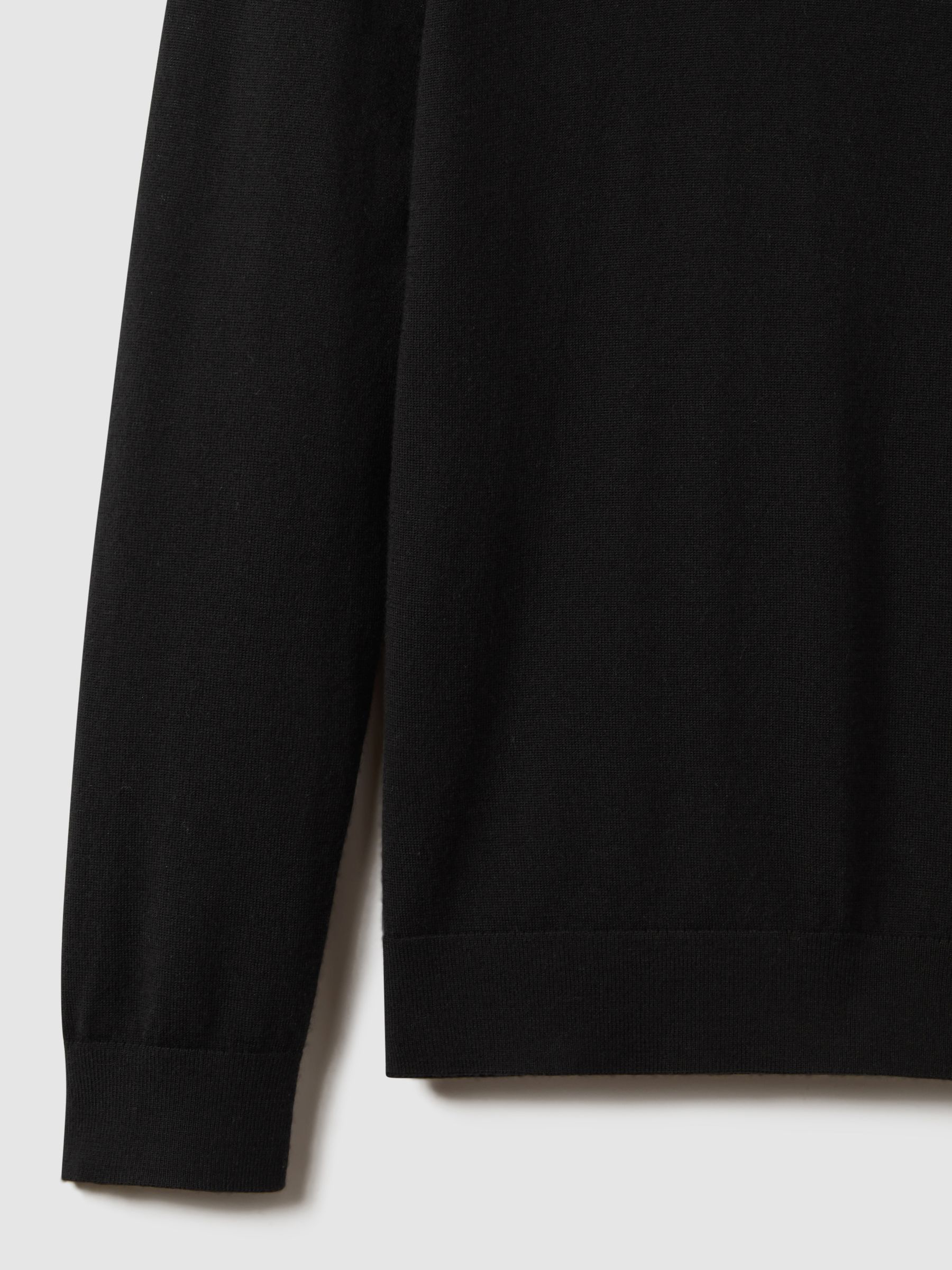 Merino Wool Crew Neck Jumper in Black - image 3
