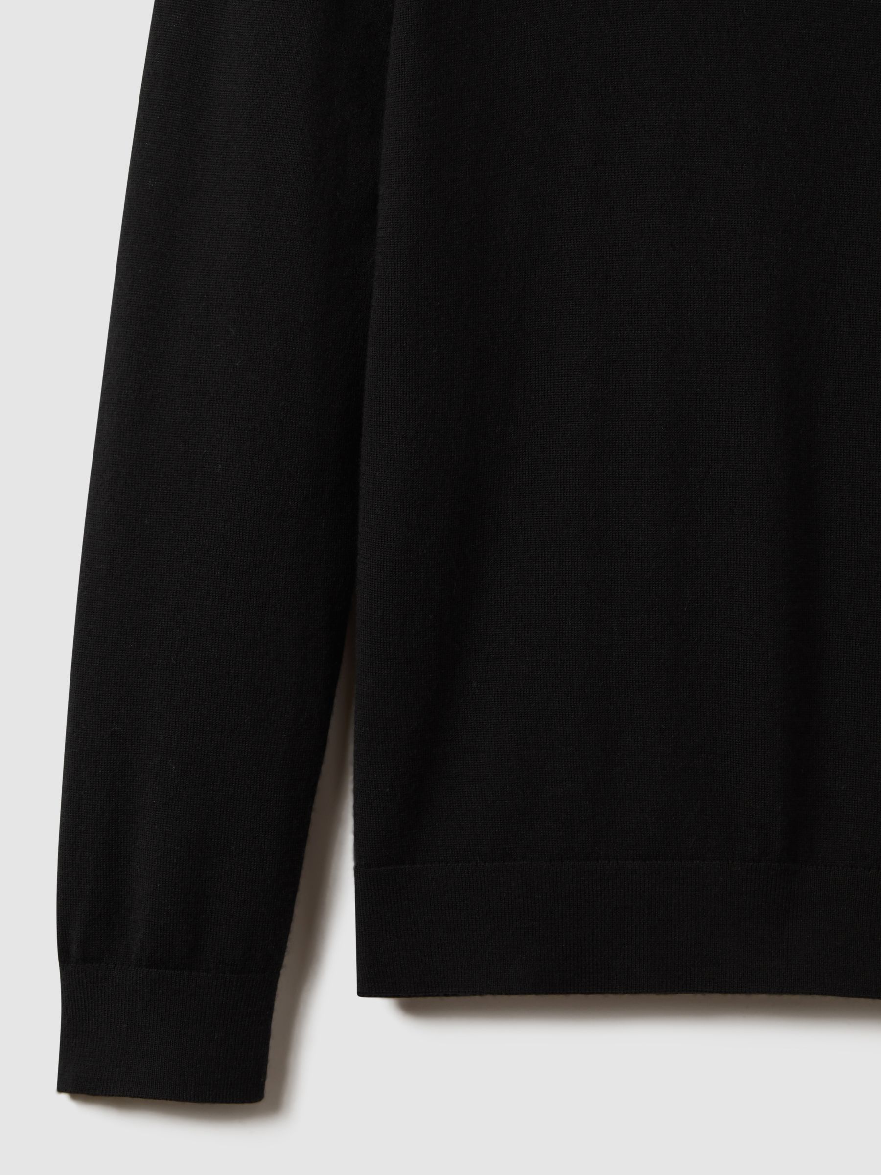 Merino Wool Crew Neck Jumper in Black - Image 7 of 7