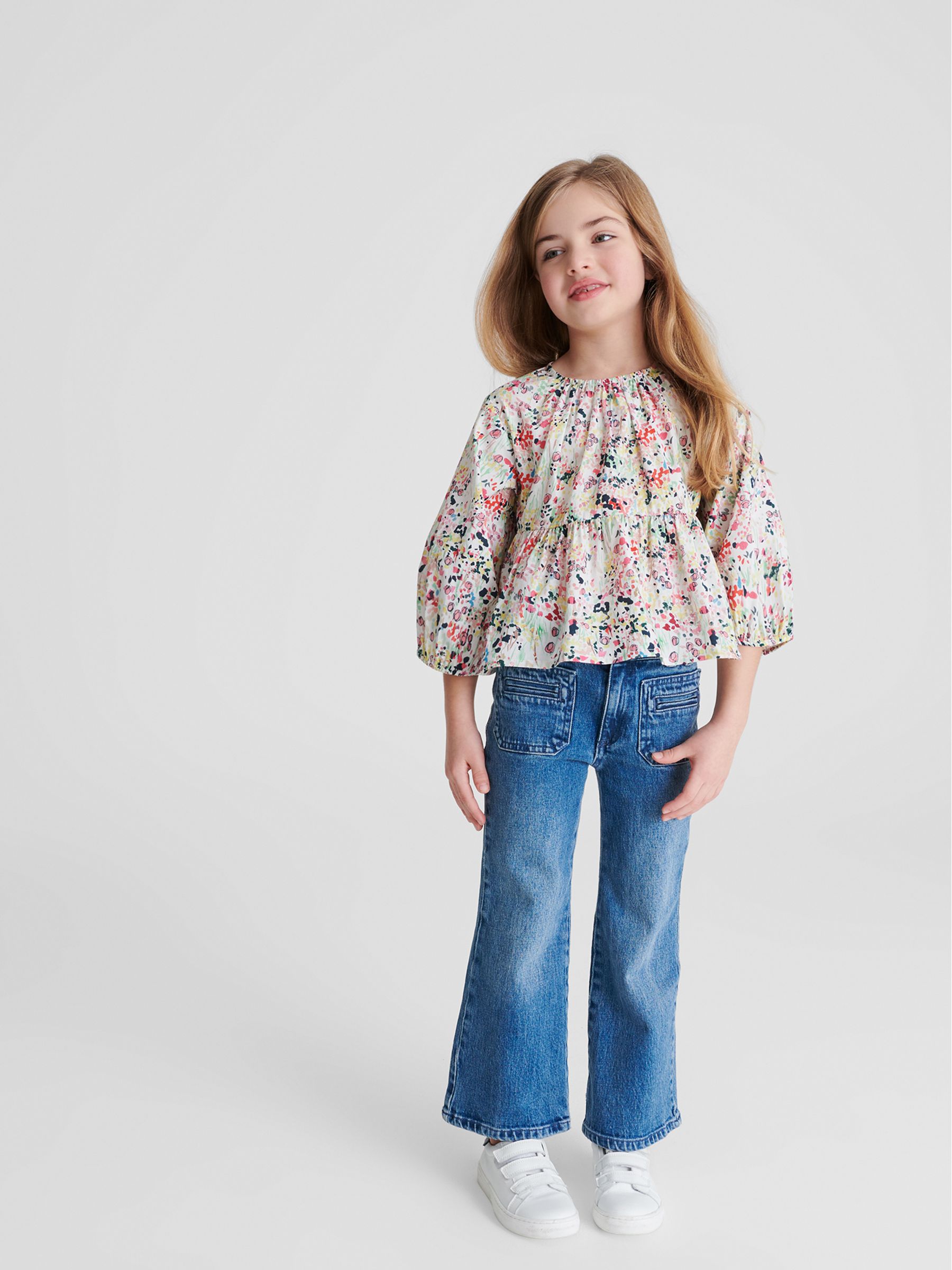 Floral Print Blouse in Coral - Image 3 of 6