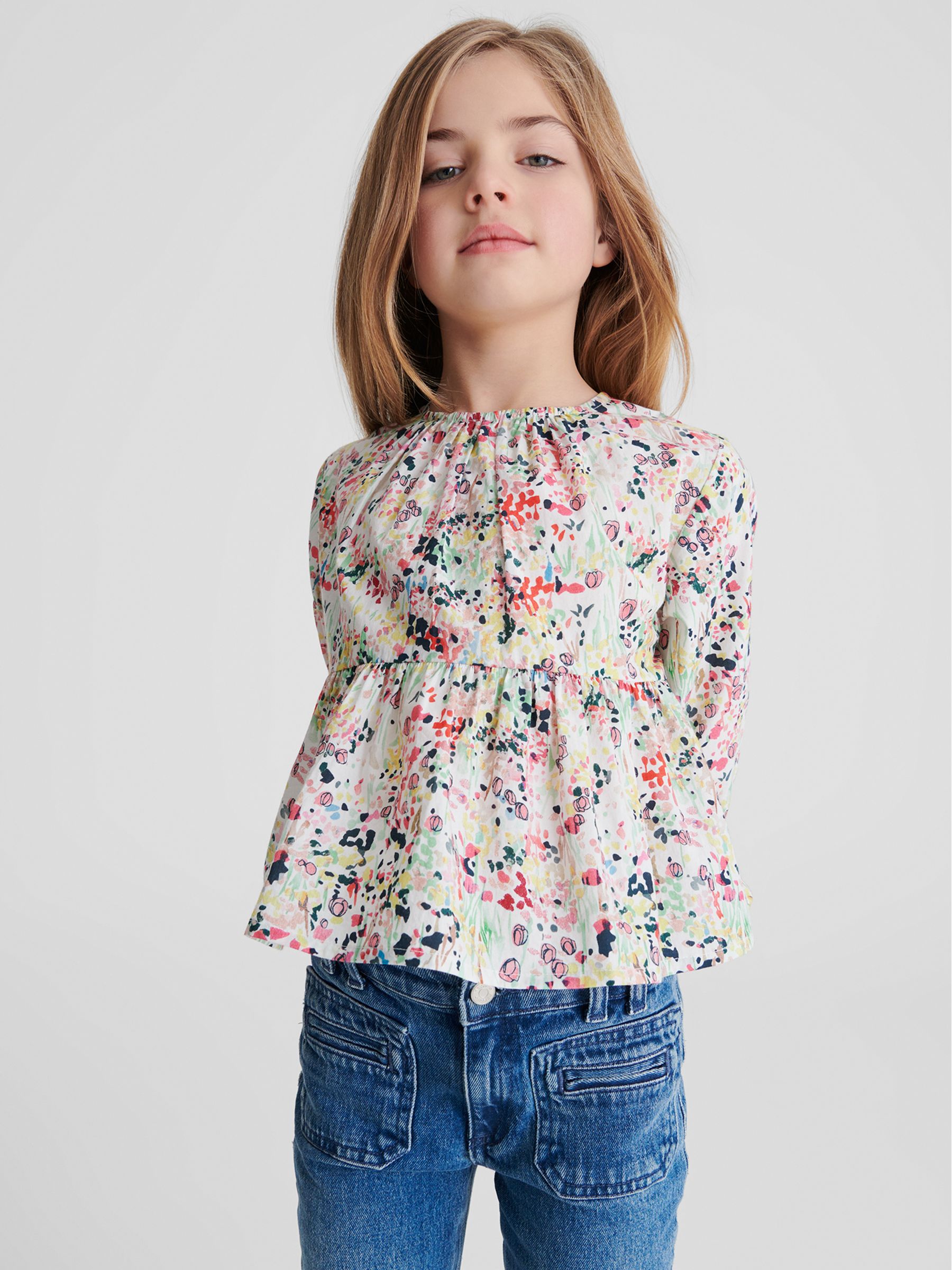 Floral Print Blouse in Coral - Image 4 of 6