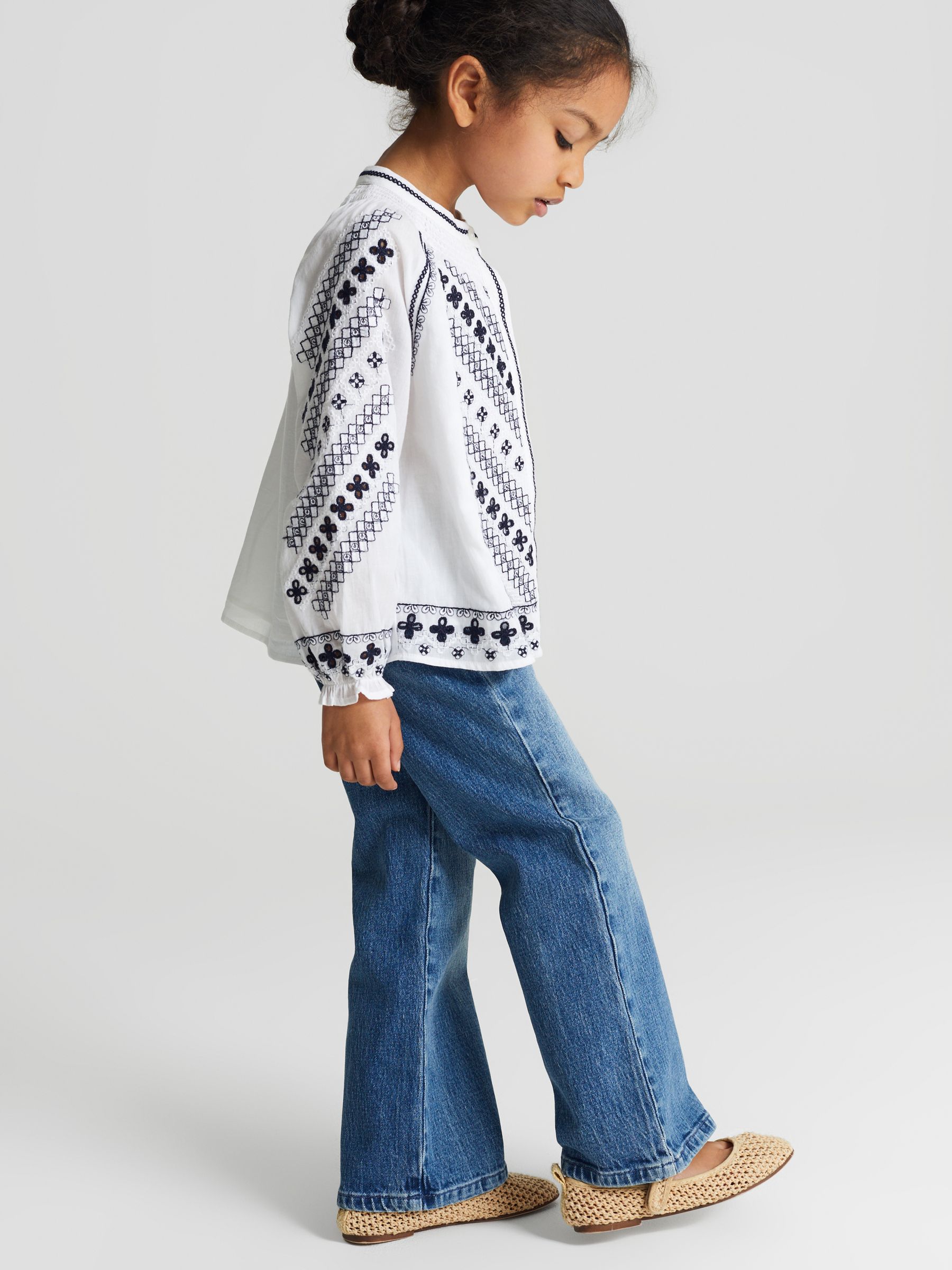 Embroidered Blouse in White - Image 1 of 6