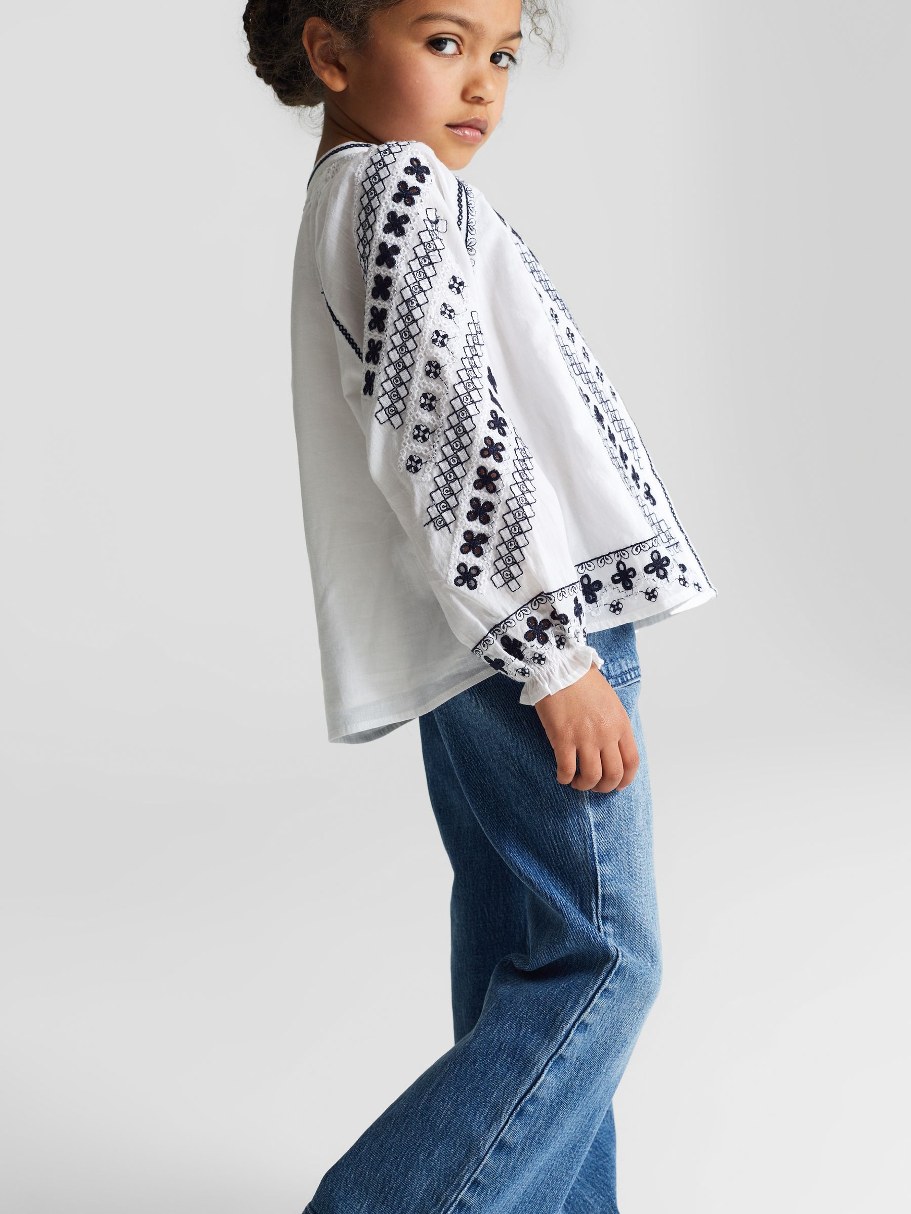 Embroidered Blouse in White - Image 5 of 6