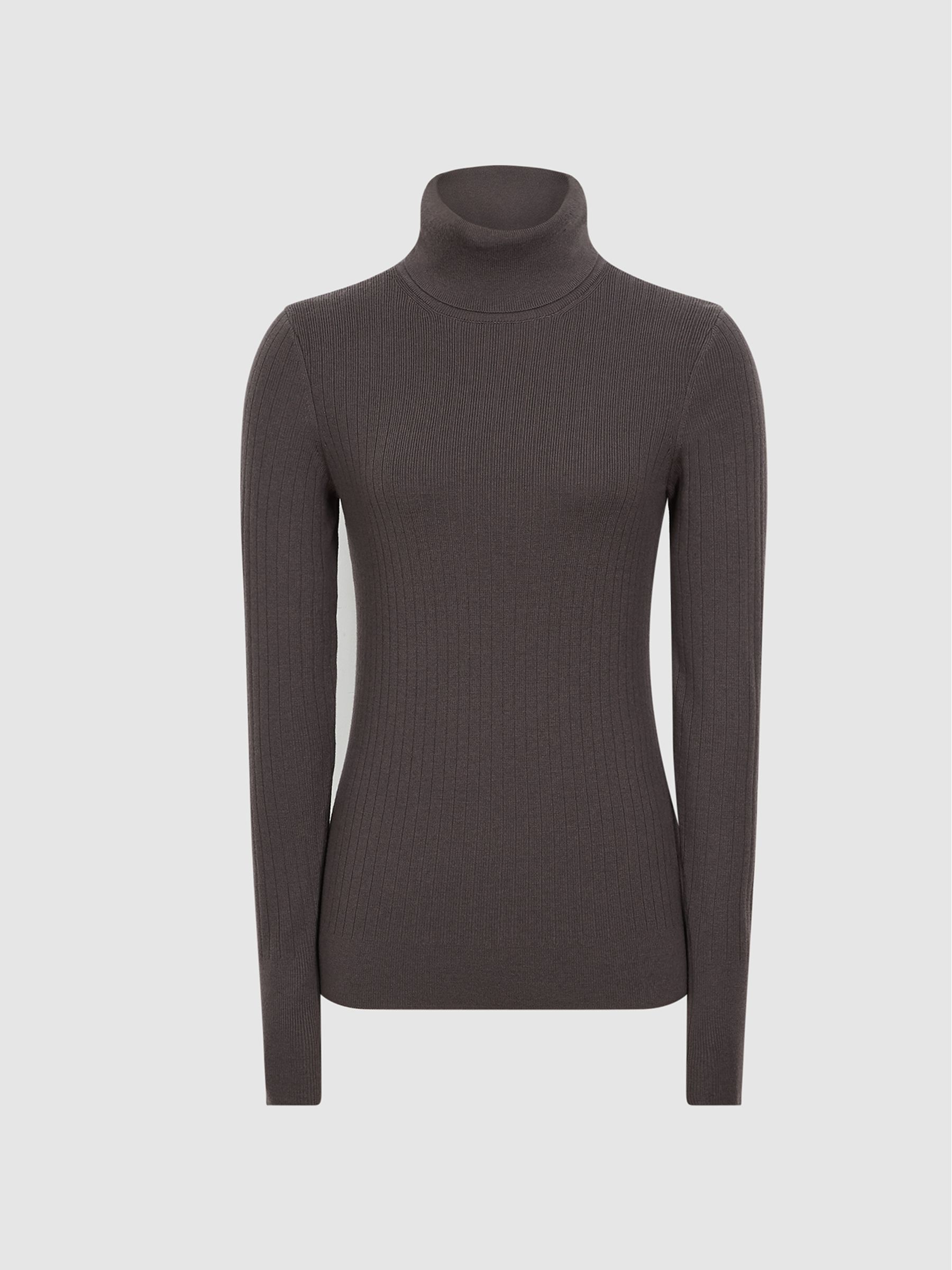 Merino Blend Roll Neck Jumper in Purple - Image 2 of 5