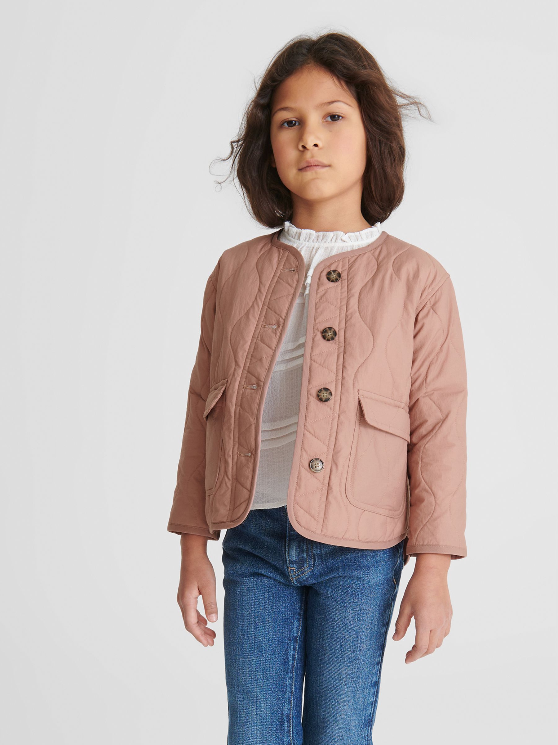 Quilted Short Coat in Pink - Image 1 of 7