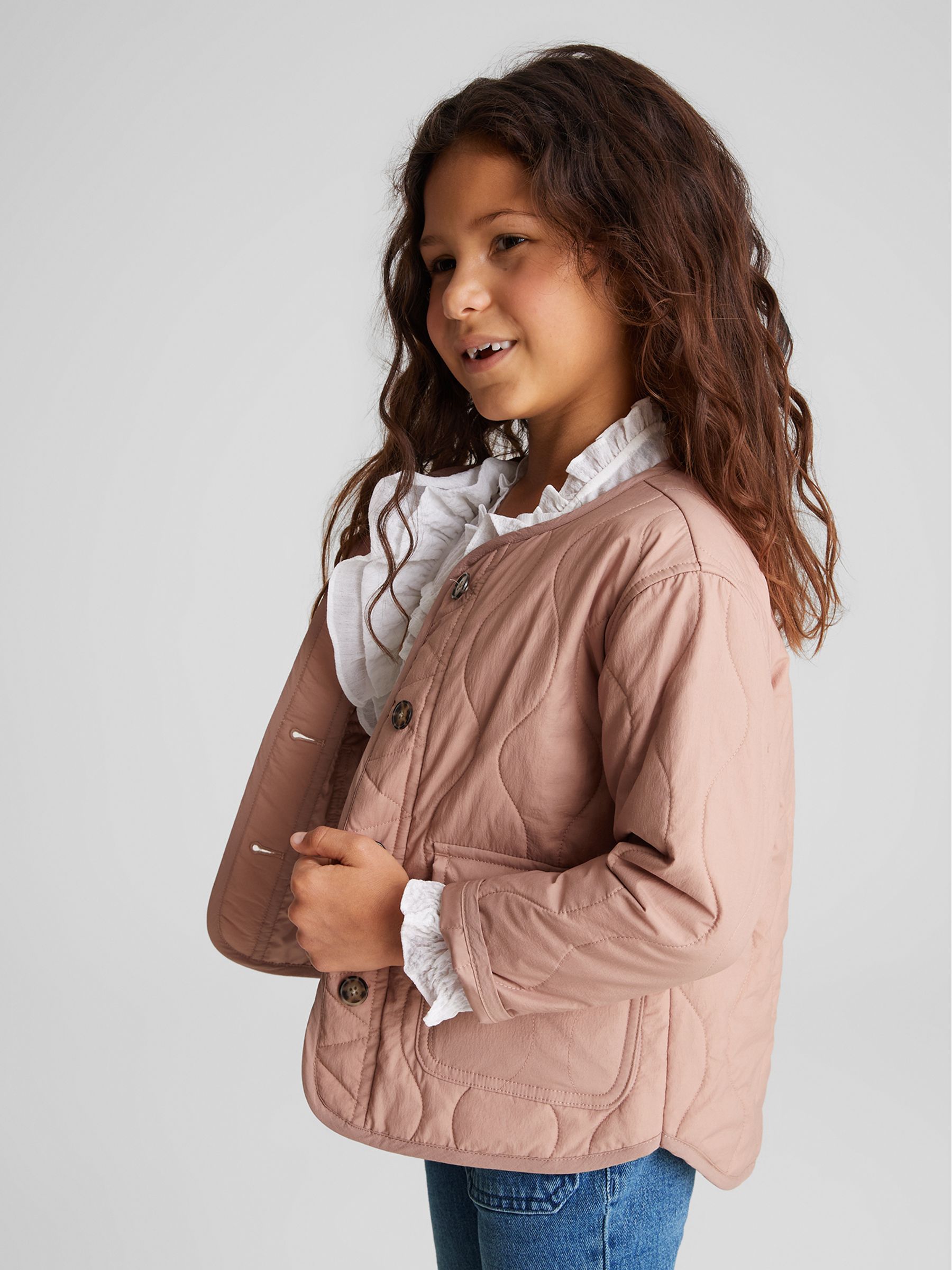 Quilted Short Coat in Pink - Image 3 of 7