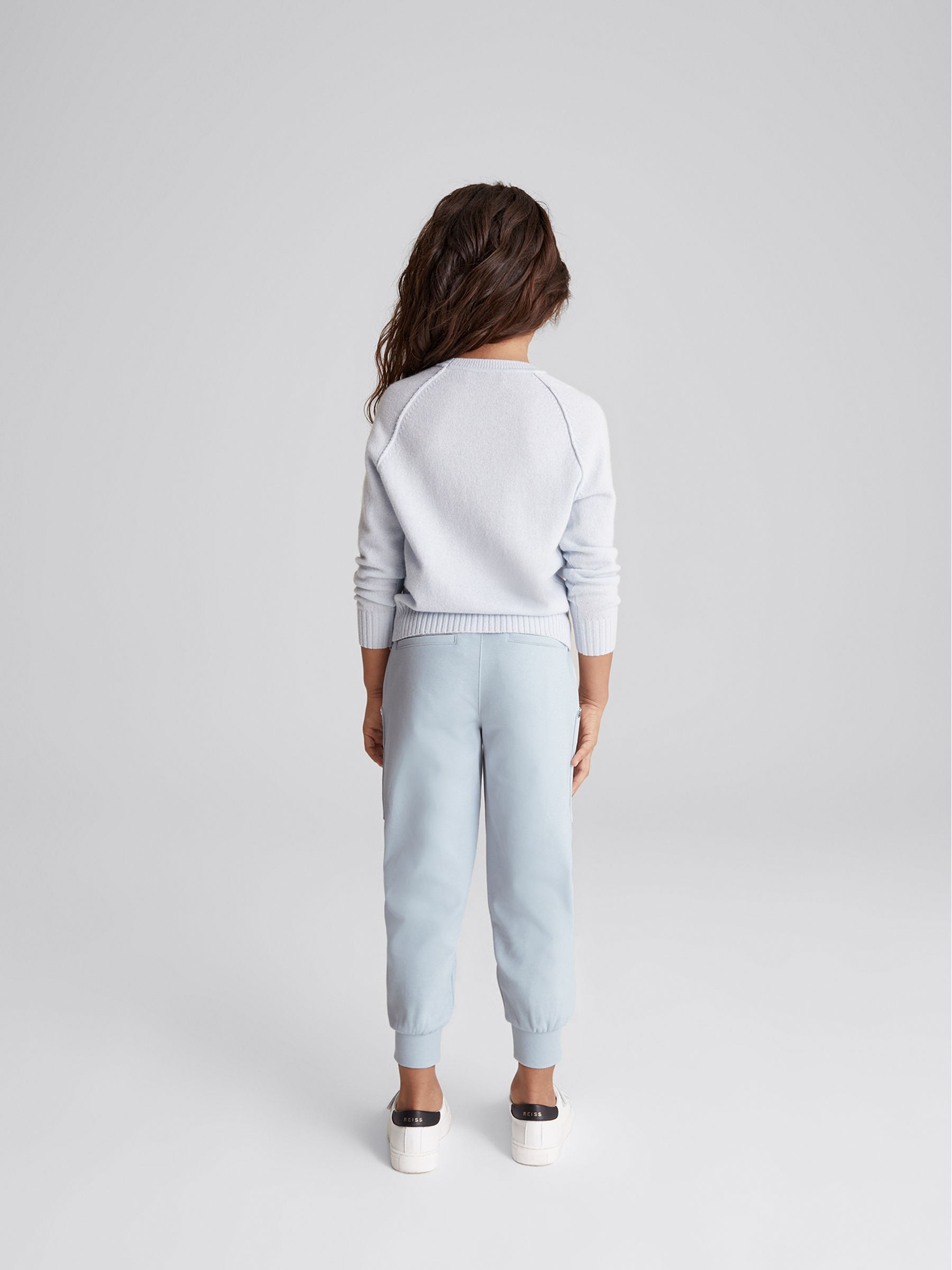 Cotton Blend Jersey Joggers in Blue - Image 5 of 6