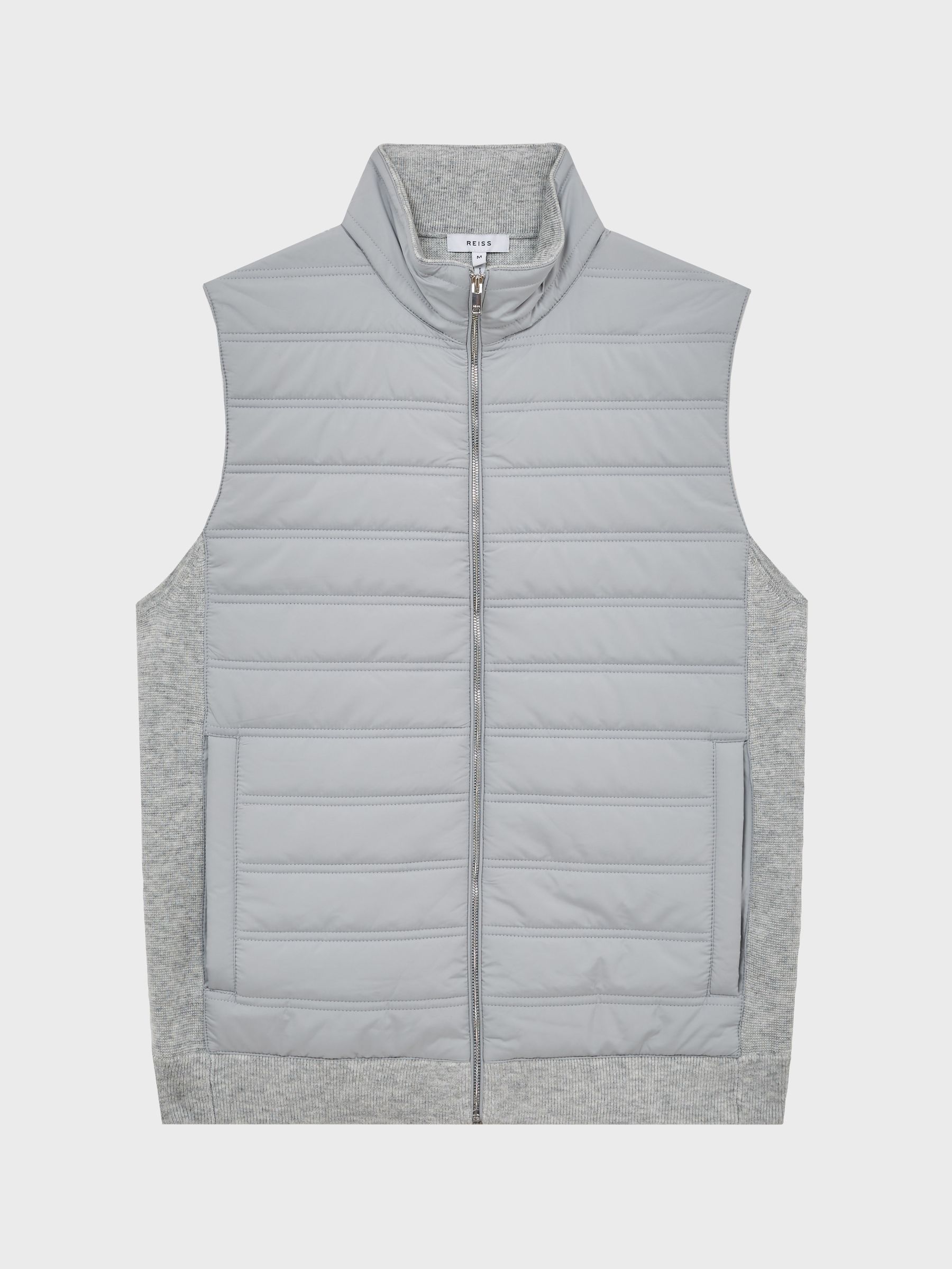 Reiss Quilted Gilet in Soft Grey - REISS