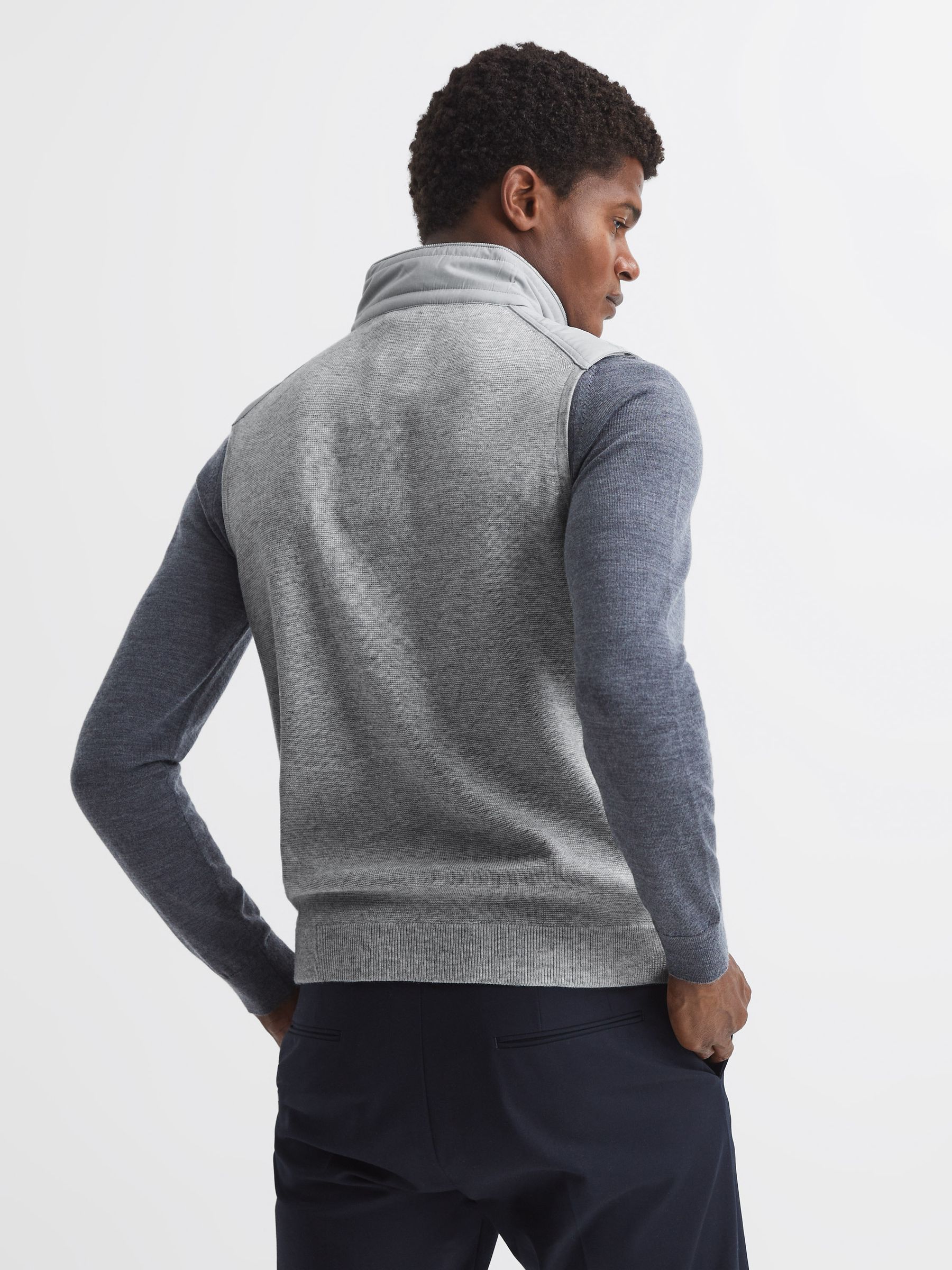 Quilted Gilet in Soft Grey - Image 5 of 7